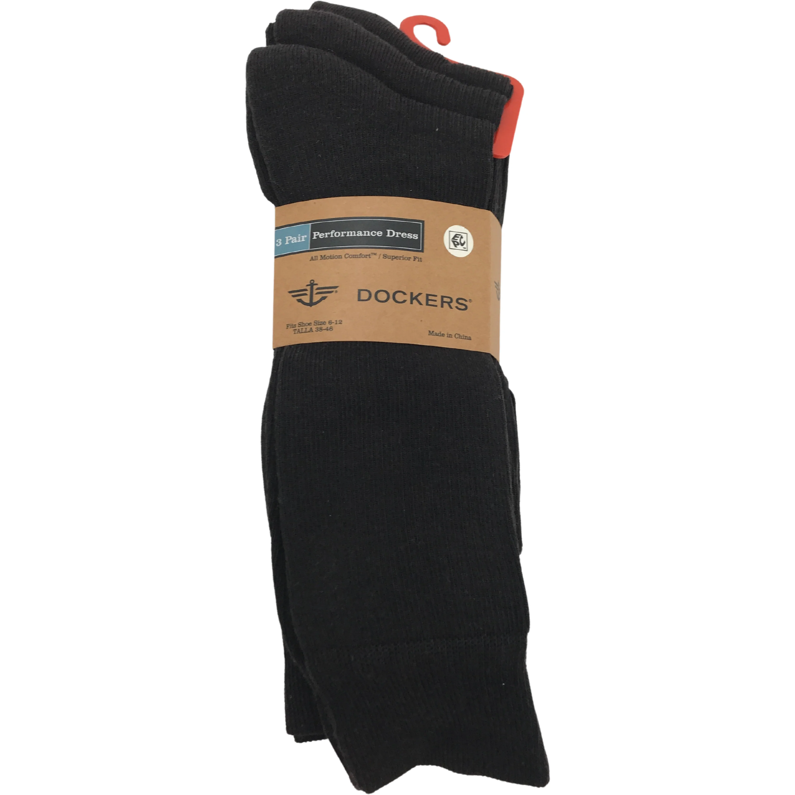 Dockers Men's Dress Socks / Crew Socks / 3 Pack / Brown / Size 6-12