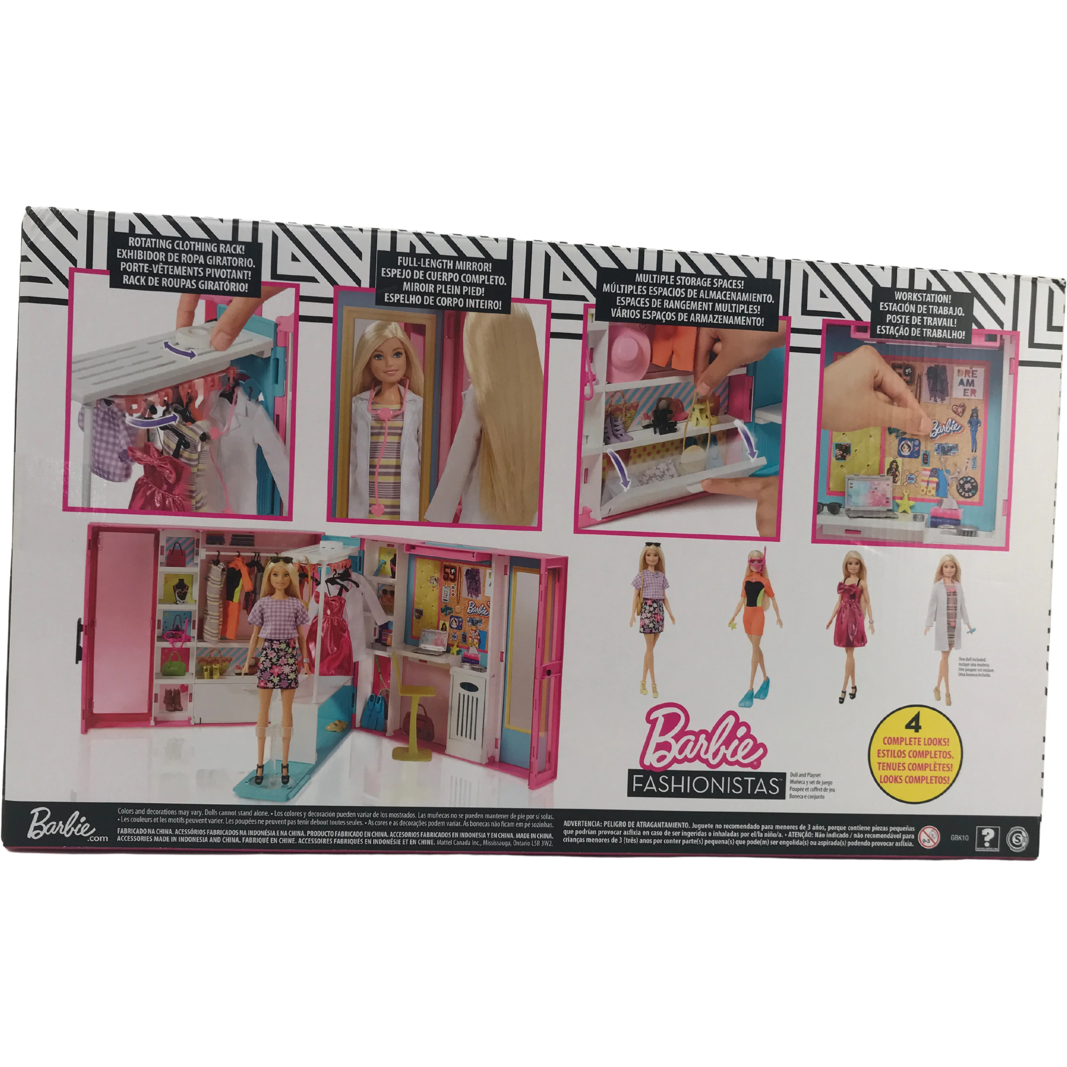 Barbie Fashionistas Dream Closet / 25+ Pieces / 2+ Feet Long / Portable / Barbie & Accessories