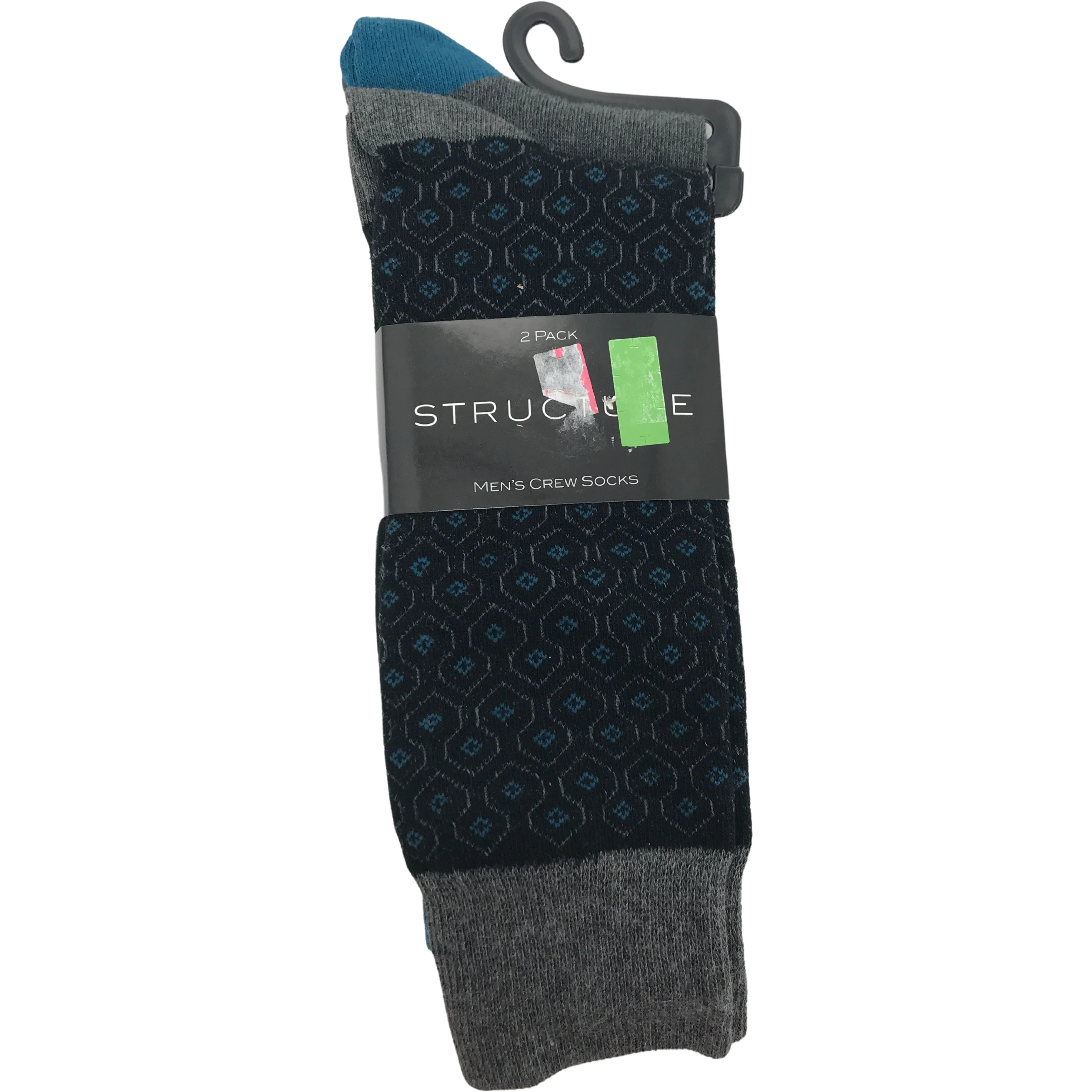 Structure Men's Socks / Crew Socks / Dress Socks / 2 Pack / Various Designs