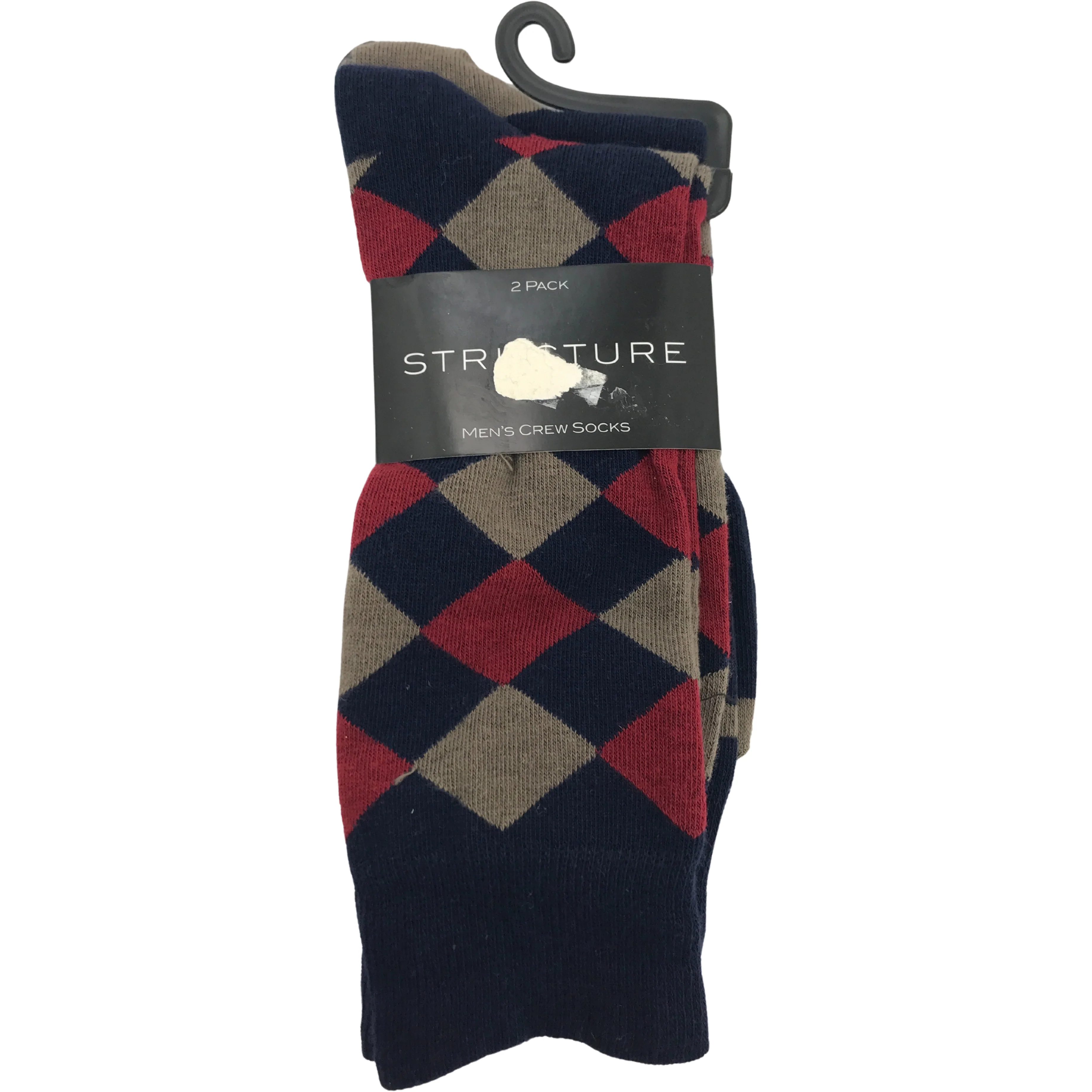 Structure Men's Socks / Crew Socks / Dress Socks / 2 Pack / Various Designs