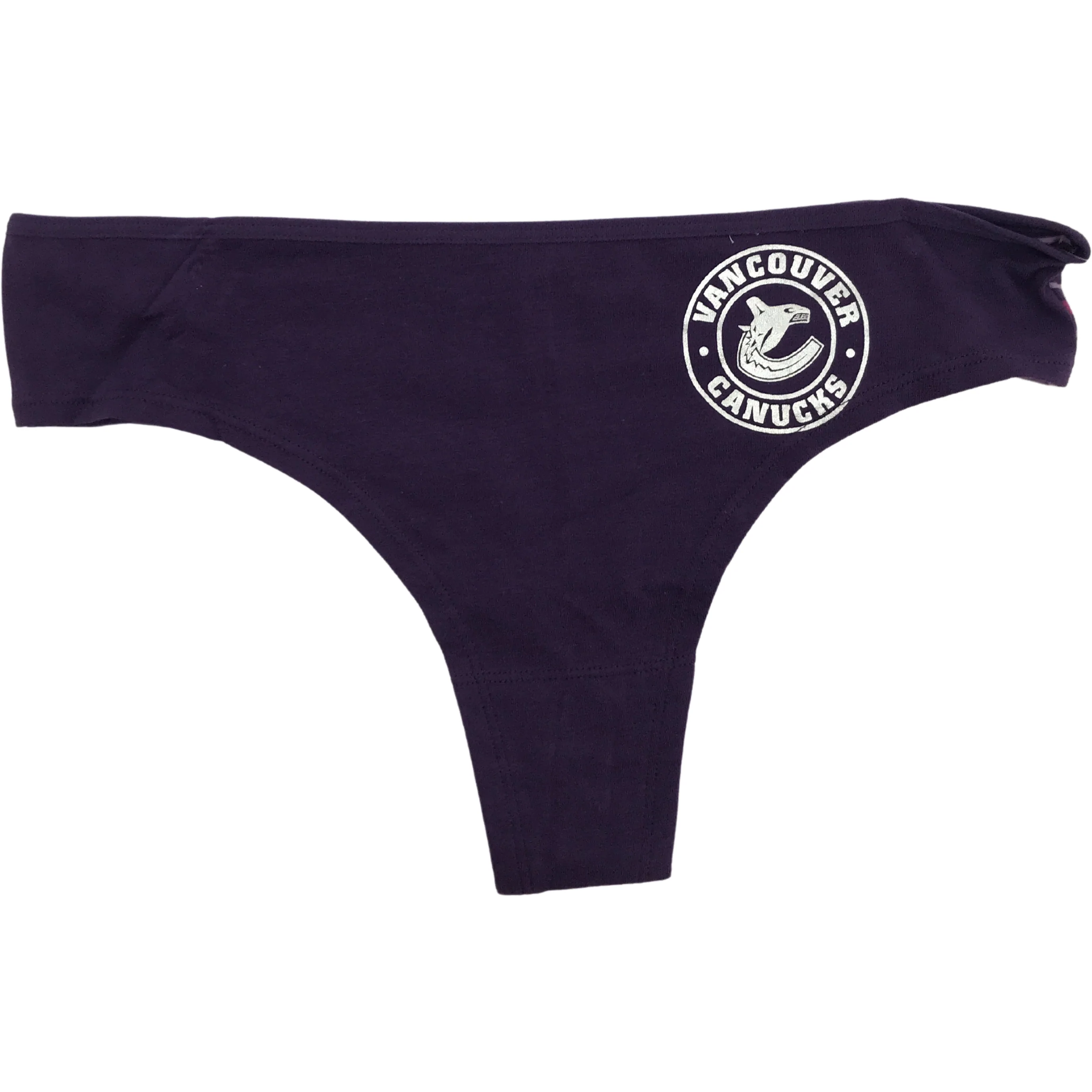 NHL Vancouver Canucks Ladies Thong Underwear / Large / 2 Pack / Panties / Purple / Vancouver Canucks Logo