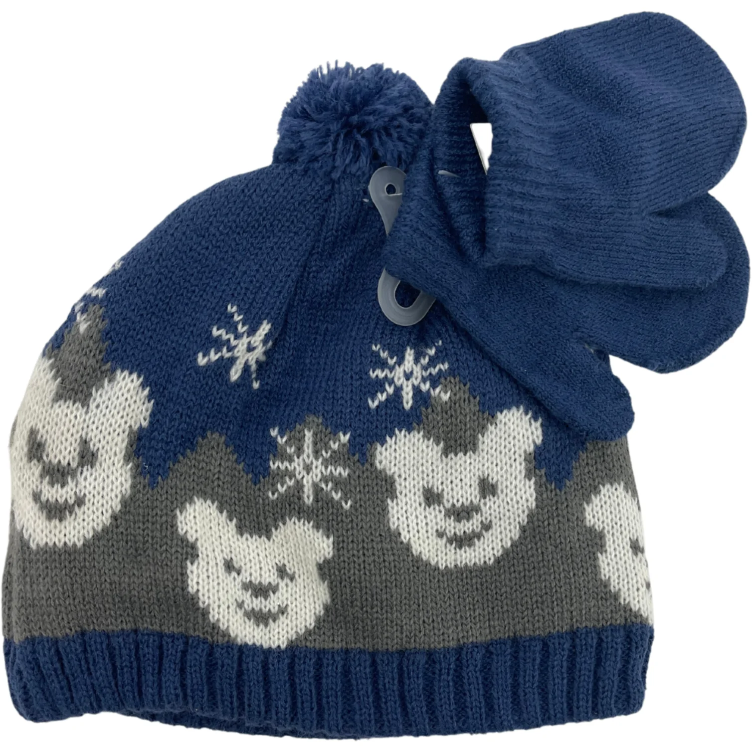 Children’s Blue And Grey Winter Hat & Mitten Set / Various Sizes