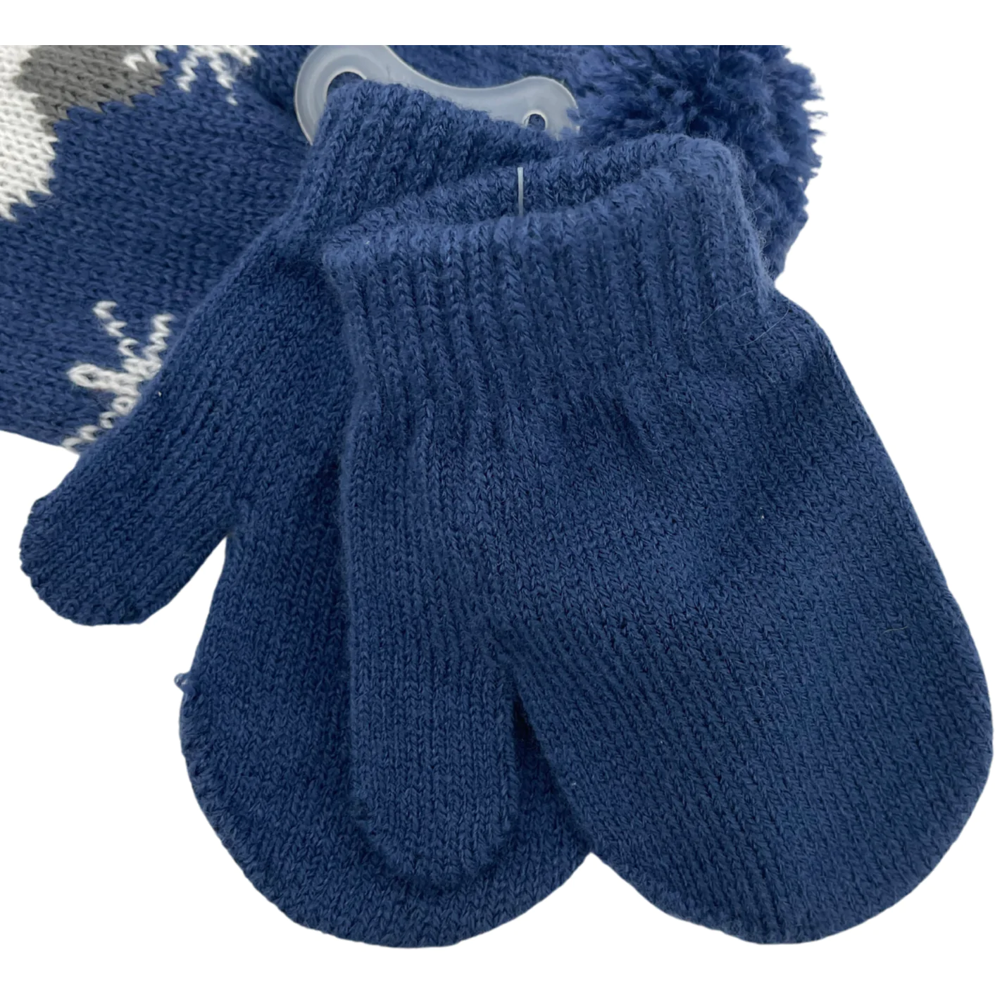 Children’s Blue And Grey Winter Hat & Mitten Set / Various Sizes