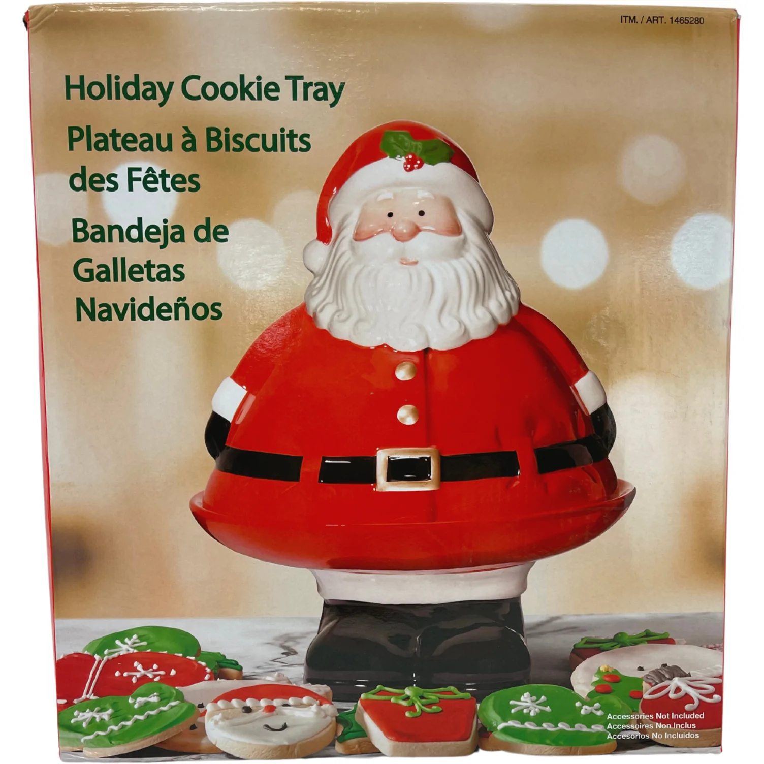 Holiday Cookie Tray / Santa Claus / 13" Tall / Christmas Baking Display Tray / Holiday Cookies **DEALS**