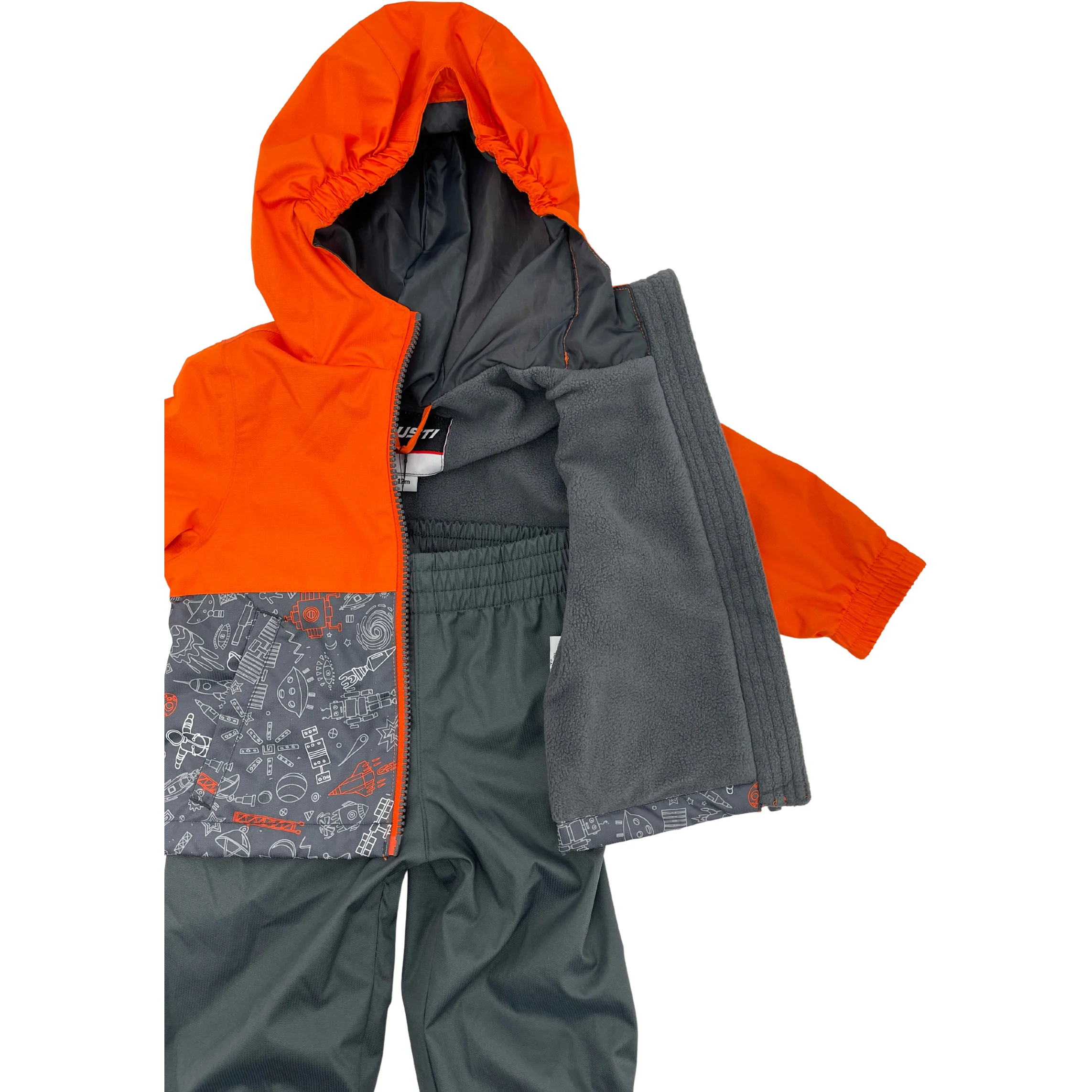Gusti Toddler Boy's Spring Jacket with Pants / Orange & Grey / Size 12months