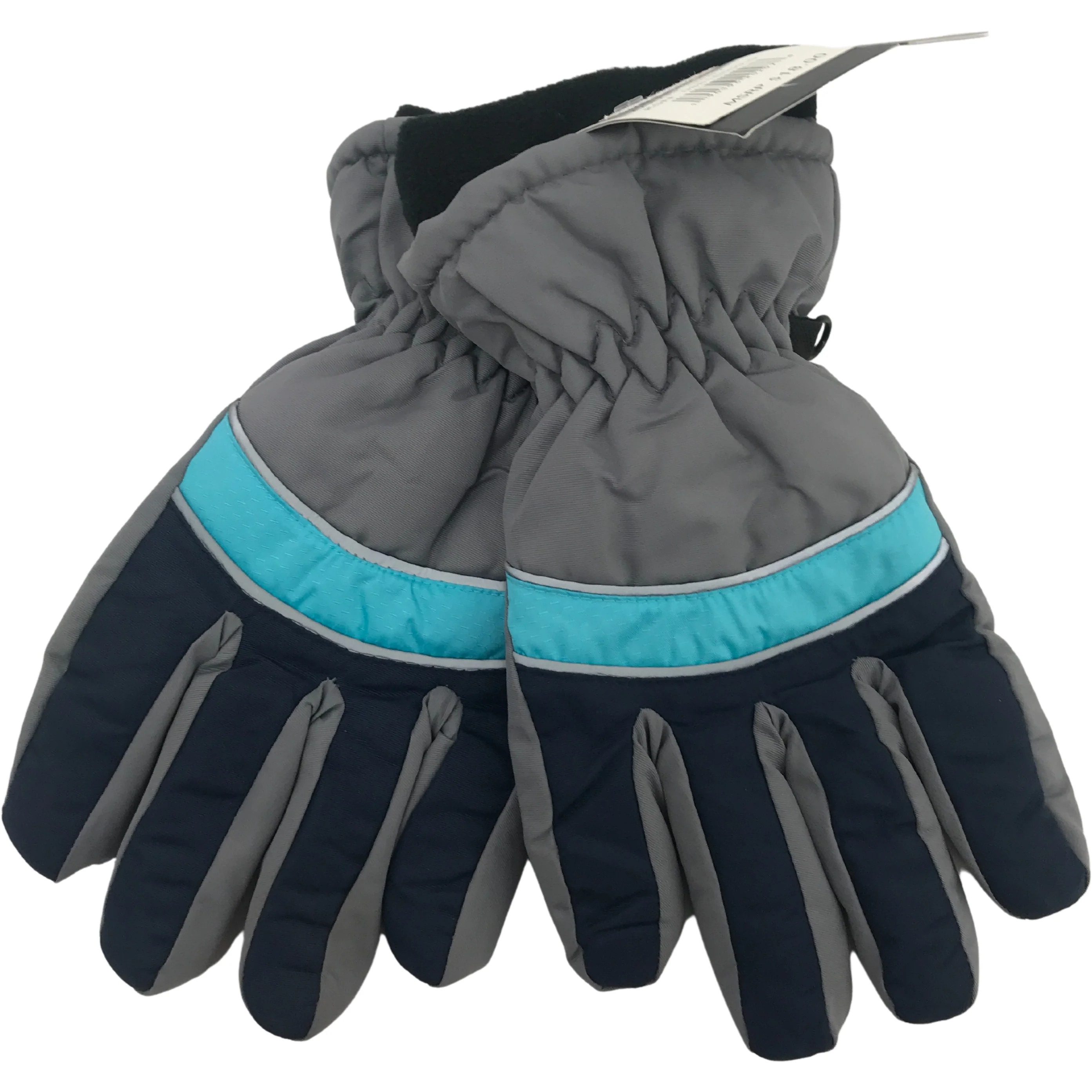 Minus Zero Children's Winter Gloves / Unisex Gloves / Grey with Blue  / Size 8-20