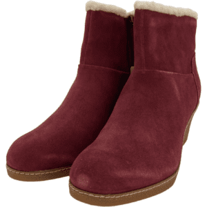 Hush Puppies Women's Ankle Boots / Burgundy / Size 8 **LIKE NEW**