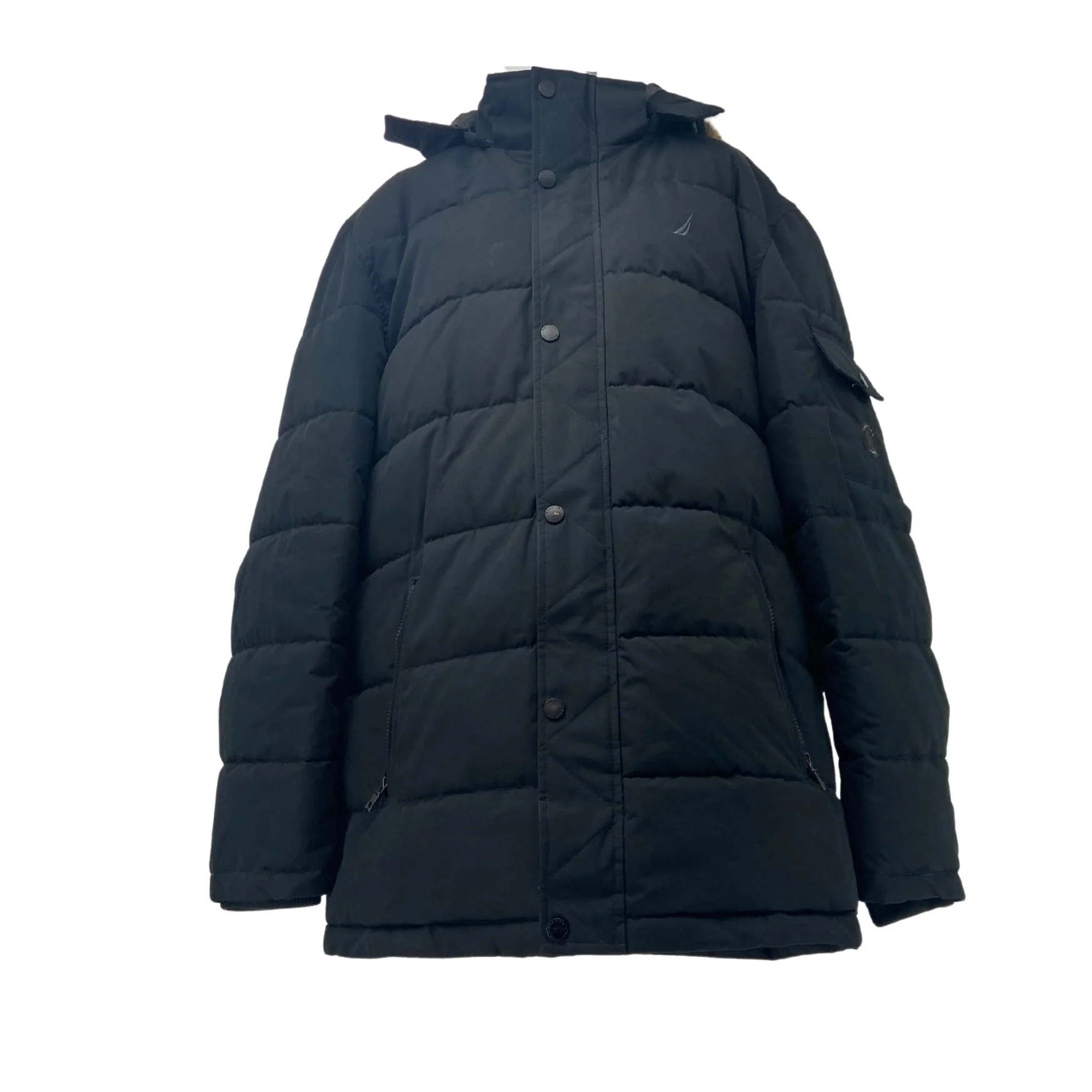 Nautica Men's Winter Jacket / Men's Winter Coat / Black / Faux Fur / Size Medium