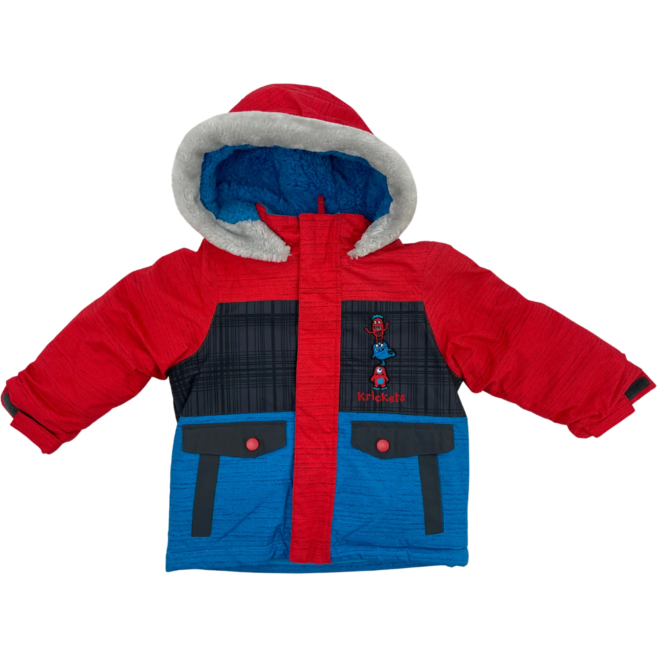 Krickets Toddler's Winter Jacket / Red & Blue / Size 24 Months