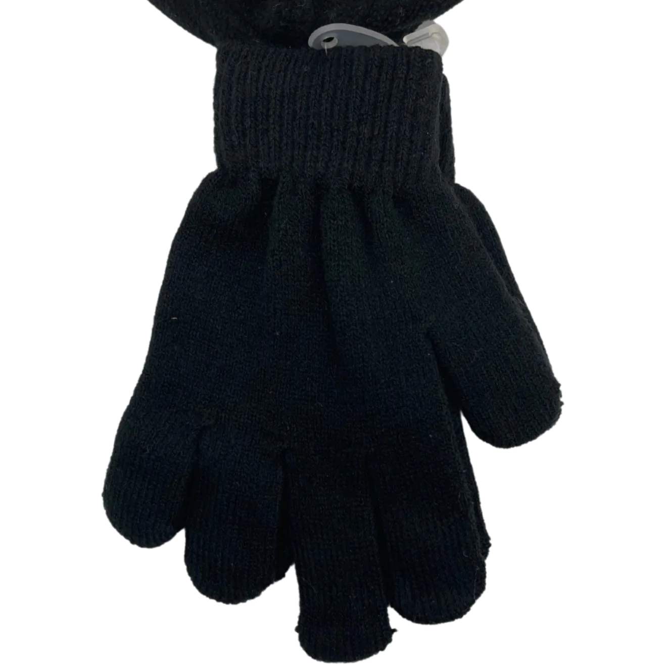 Children's Winter Hat and Gloves Set / Black / Reflective Hat / Kid's Winter Toque / Size 8-20