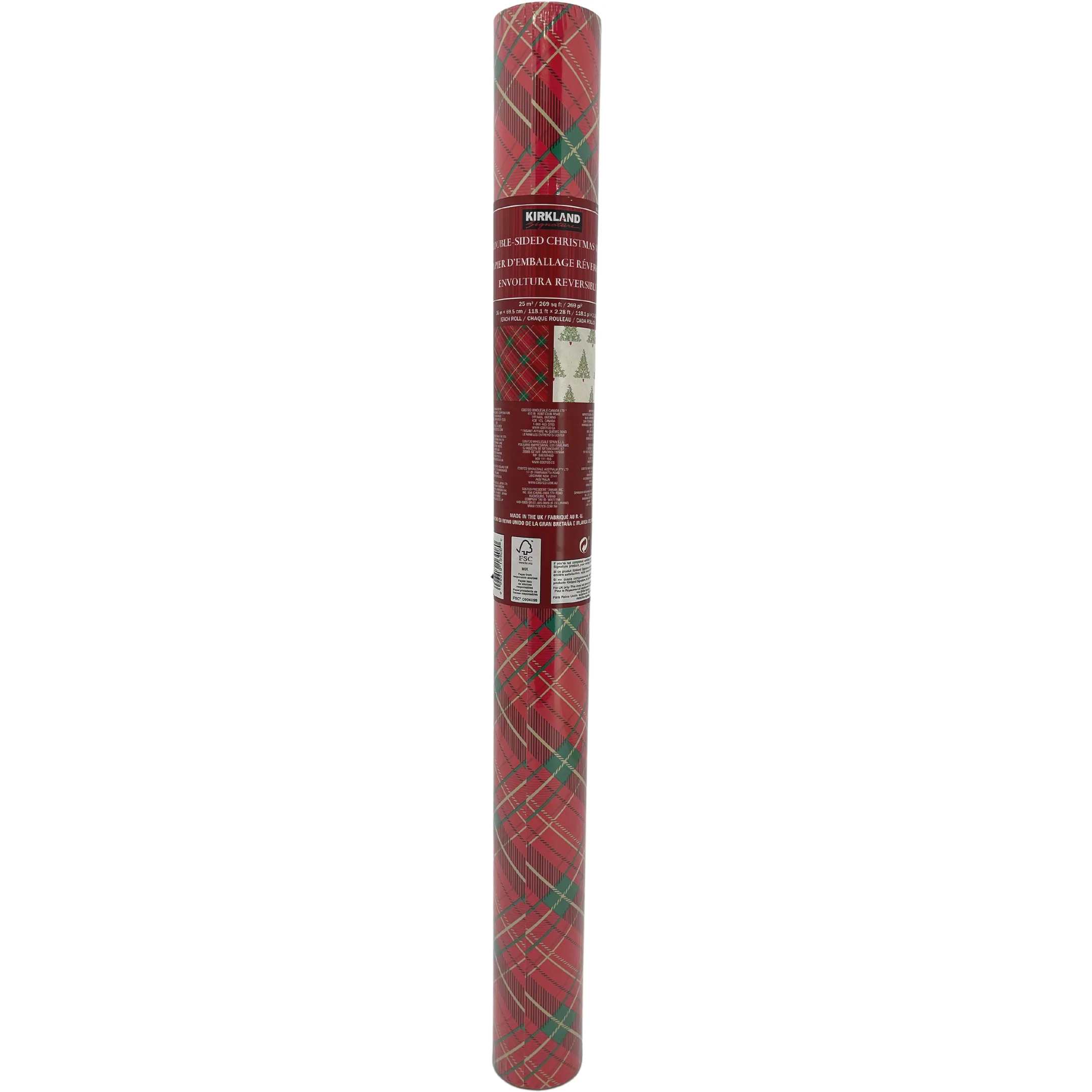 Kirkland Christmas Wrapping Paper / Holiday Wrapping Paper / Double Sided / Red & Green