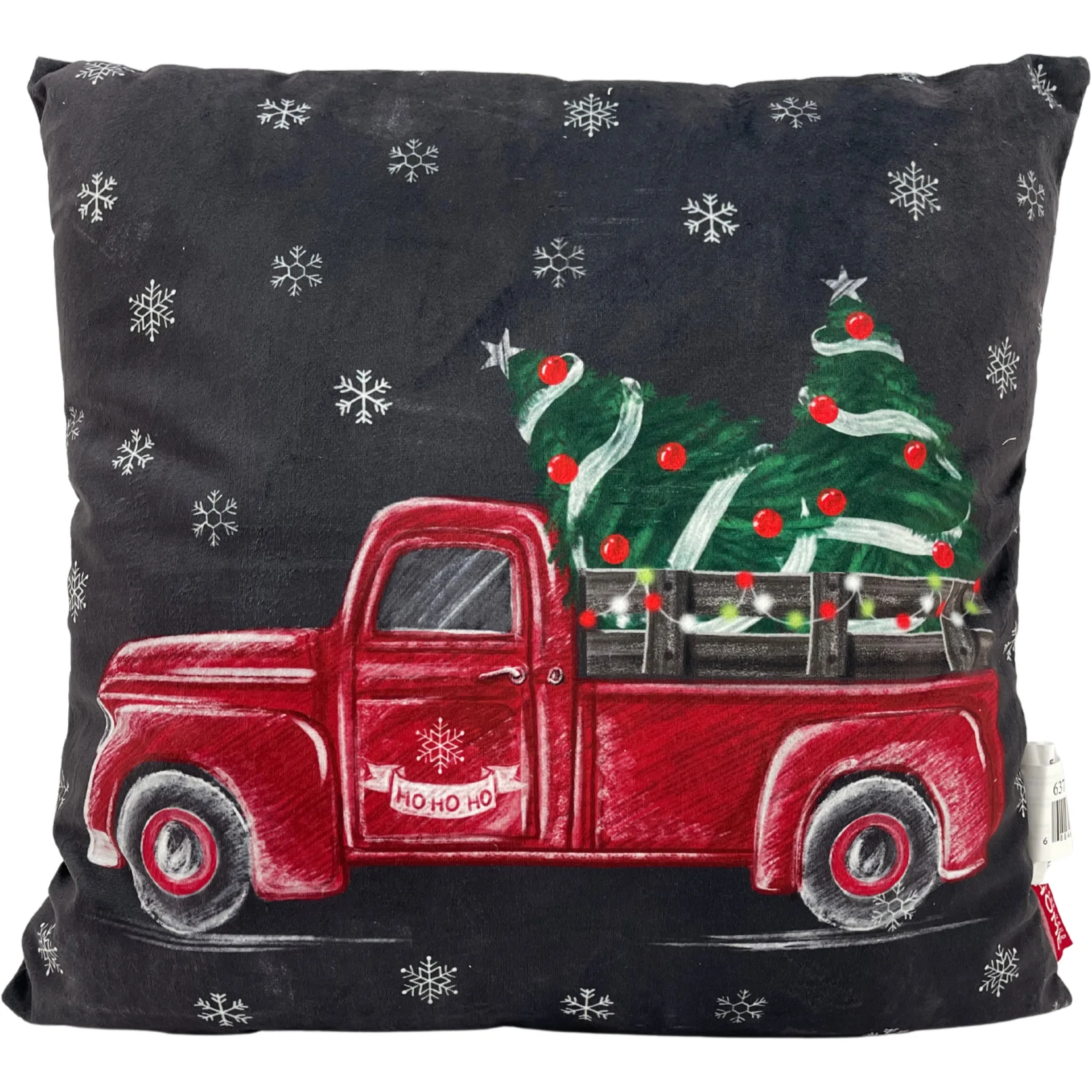 Home Decor Christmas Couch Pillow / Red Truck with Christmas Tree / Home Accent / Seasonal Decor / 17"x17"