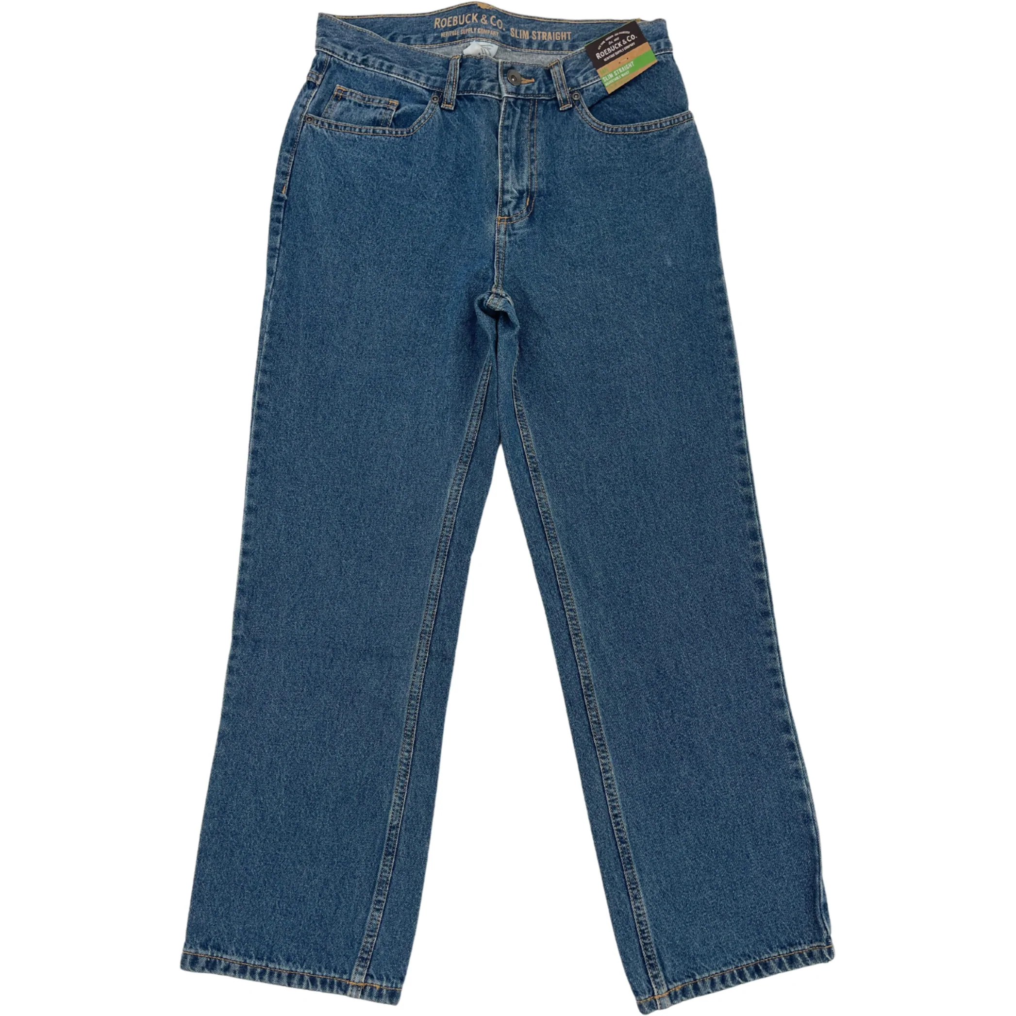 Roebuck & Co. Boy's Jeans / Slim Straight / Light Wash / Adjustable Waist / Size 14H