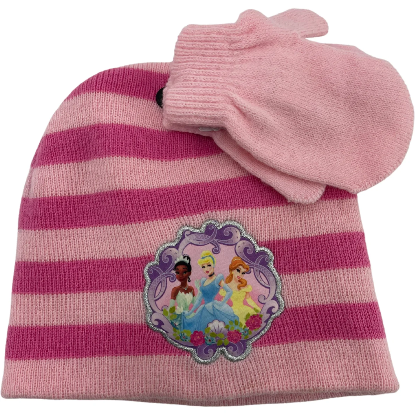 Children's Winter Hat & Mitten Set / Disney Princess / Pink / Girl's Toques / One Size