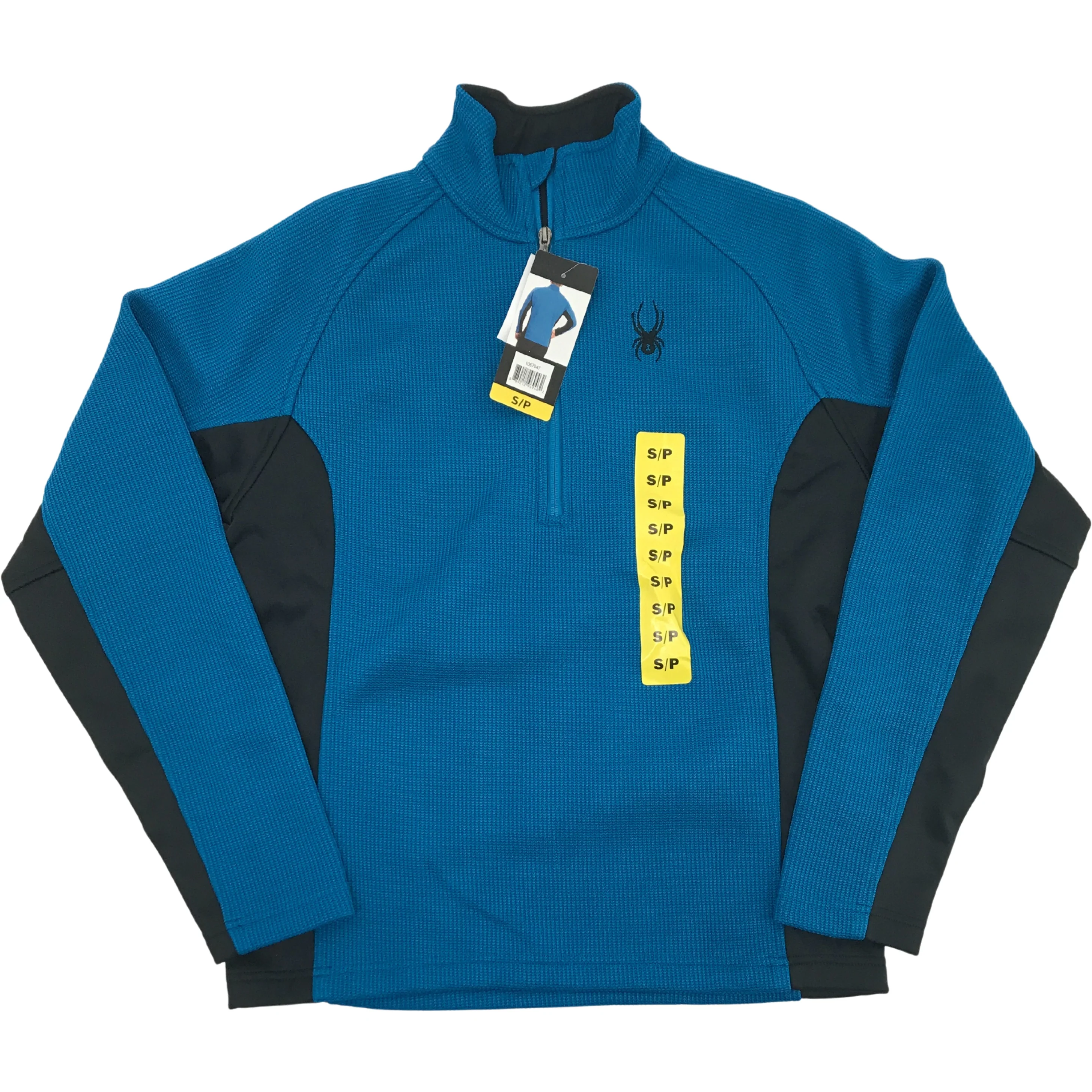 Spyder Men's Pull On Sweater / Zip Down Sweater / Blue & Black / Size Small