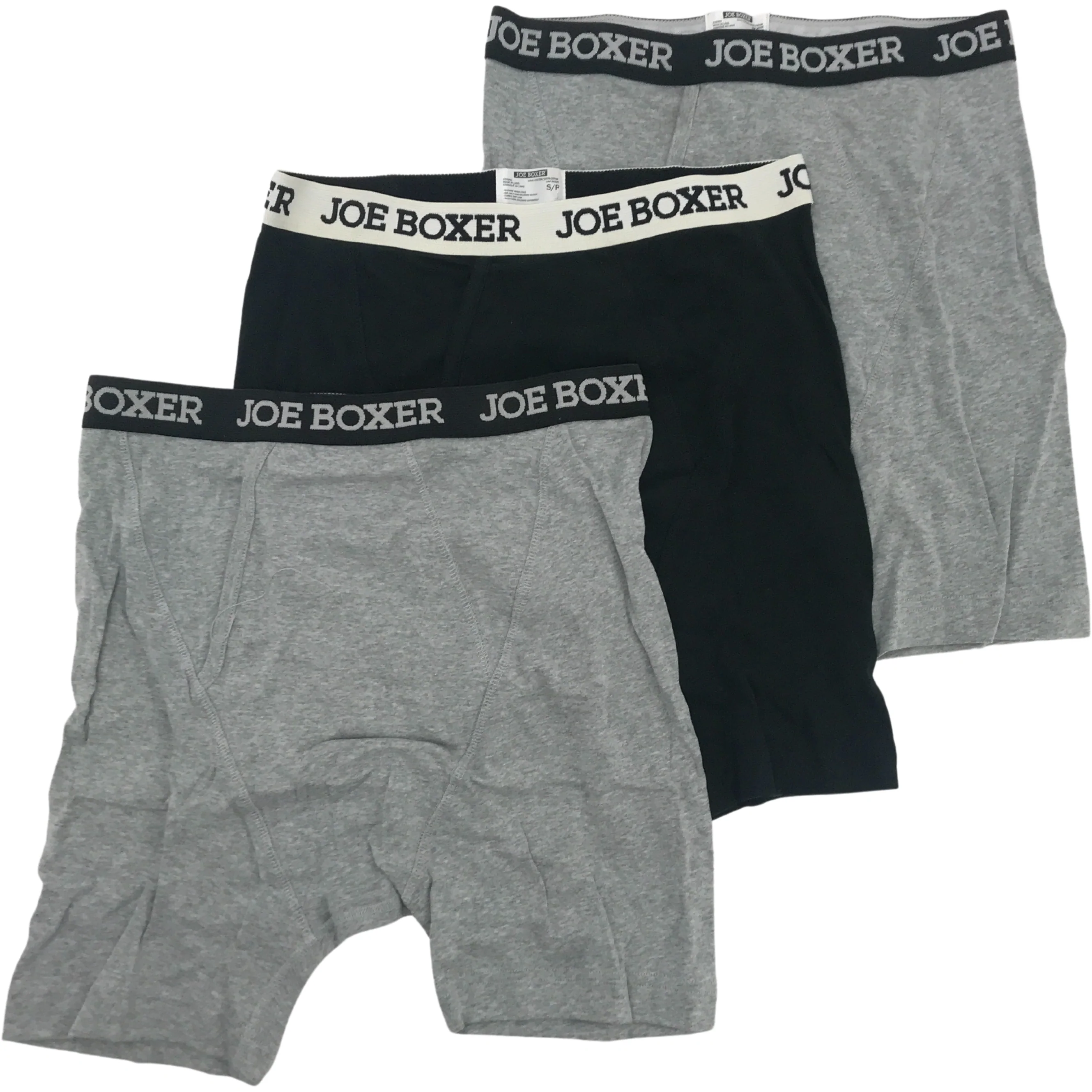 Joe Boxer Men's Underwear / Fitted Boxers / 3 Pack / Grey & Black / Various Sizes