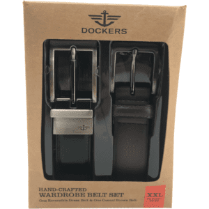 Dockers Men's Belt / 2 Pack / 1 Brown 1 Black / 1 Casual 1 Dressy / Size XXL
