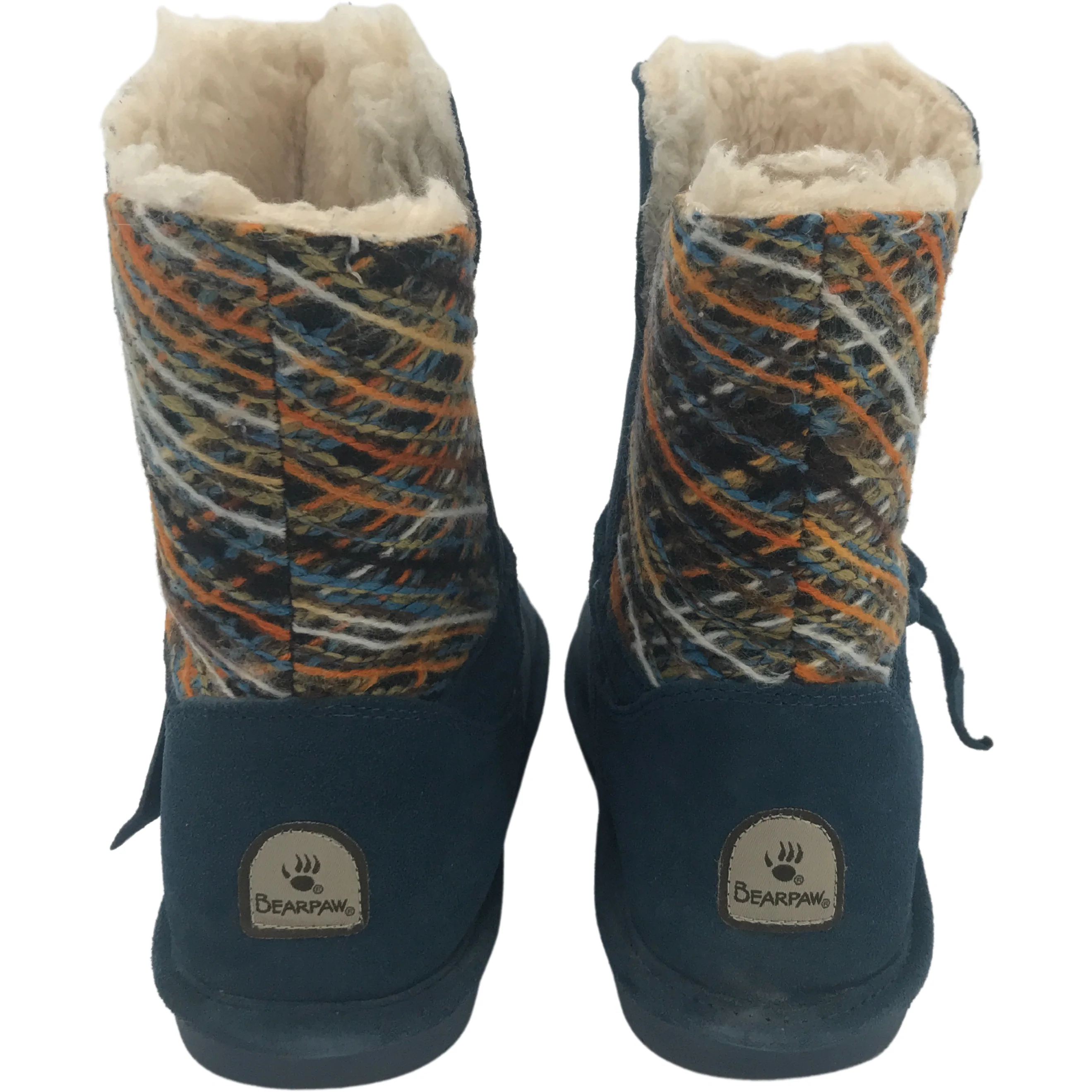 BearPaw Women's Winter Boots / Short Winter Boots / Geneva Knitted Boots / Navy / Size 9 **WORN**