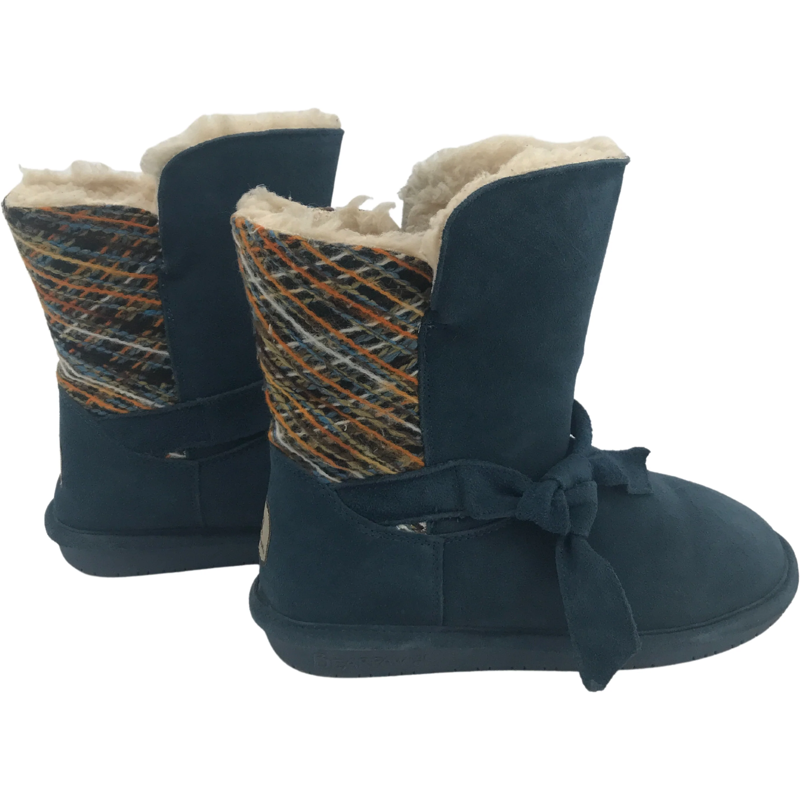BearPaw Women's Winter Boots / Short Winter Boots / Geneva Knitted Boots / Navy / Size 9 **WORN**