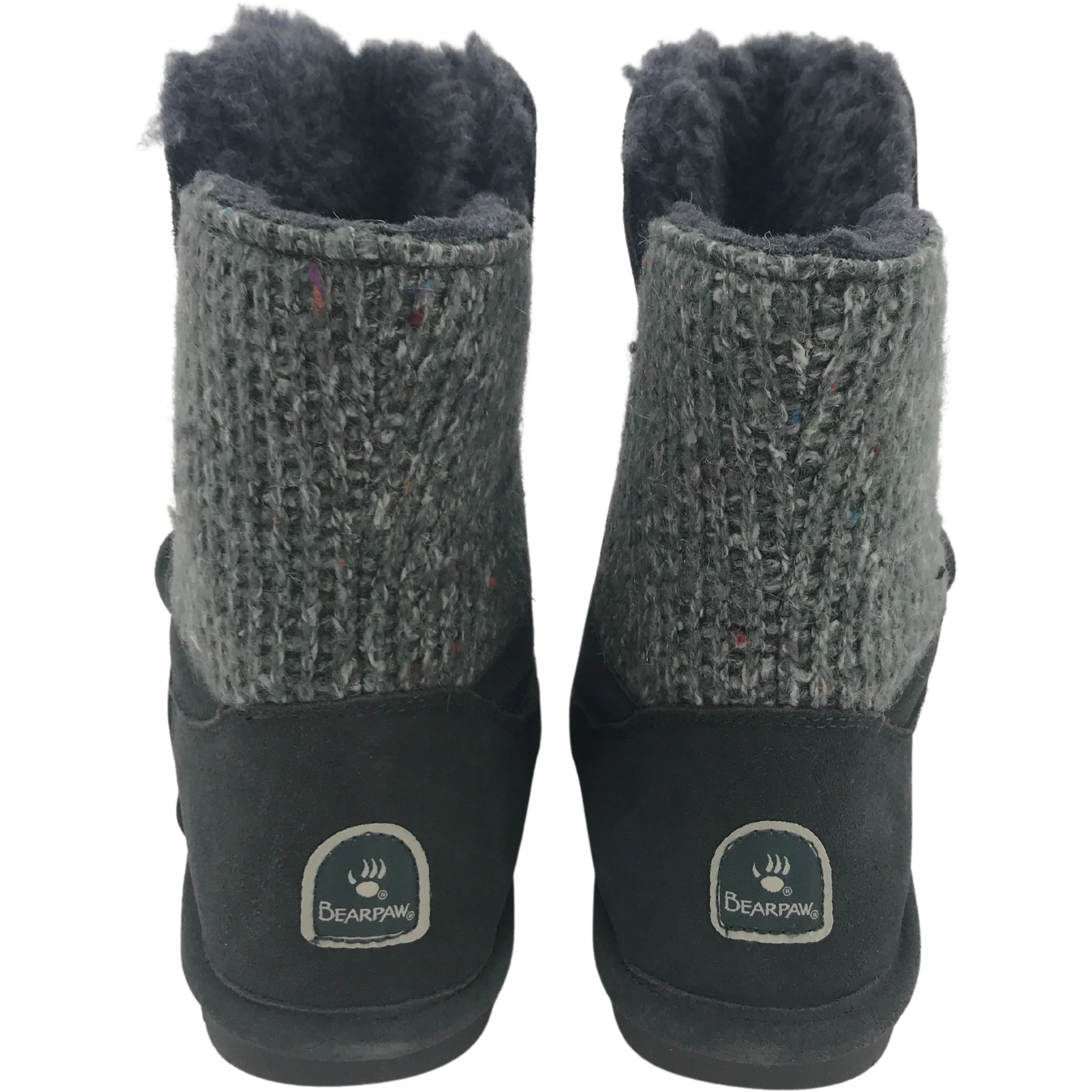 BearPaw Women's Winter Boots / Short Winter Boots / Geneva Knitted Boots / Grey / Size 9 **LIKE NEW**