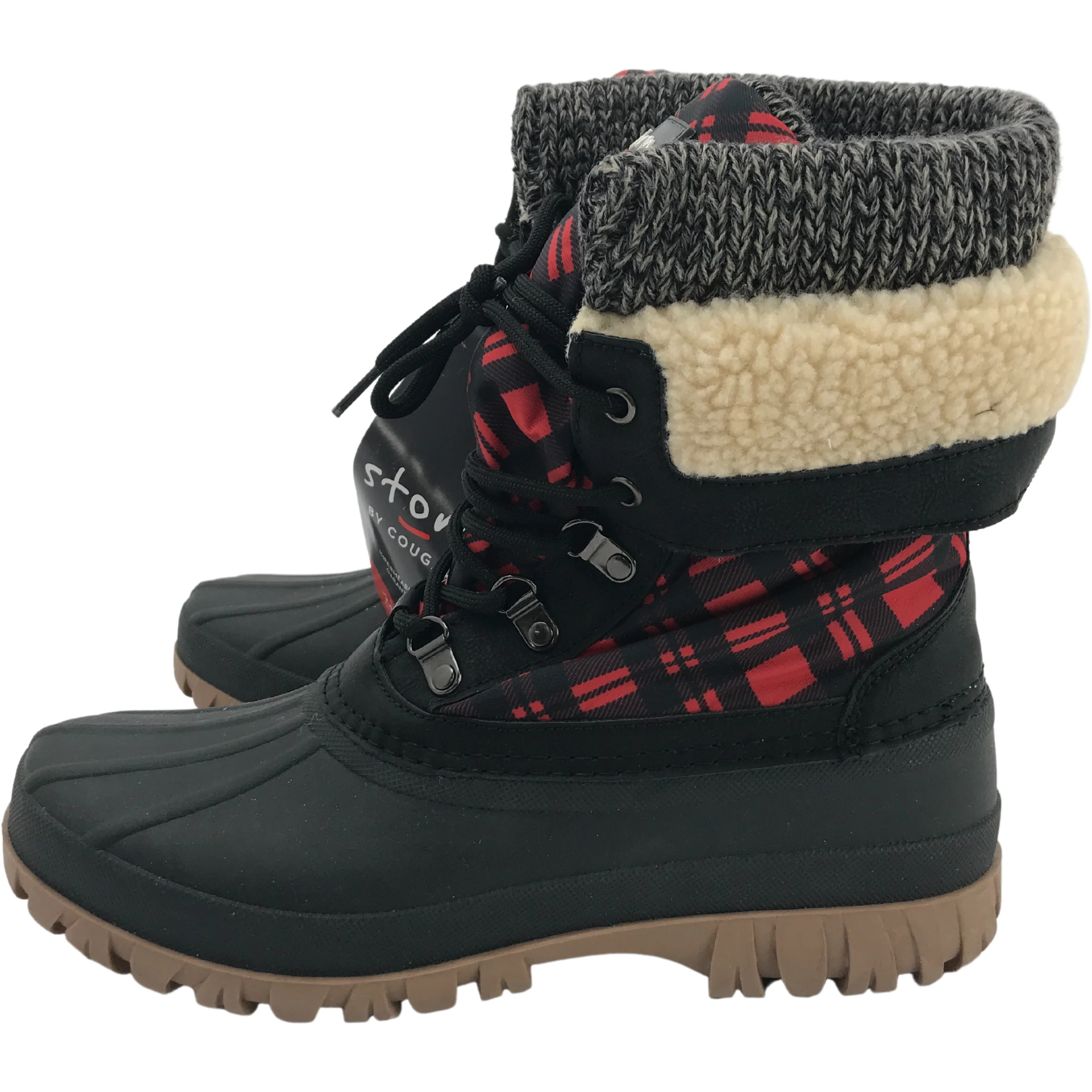 Storm by Cougar Women's Winter Boots / Red Plaid / Lace Up / Size 10
