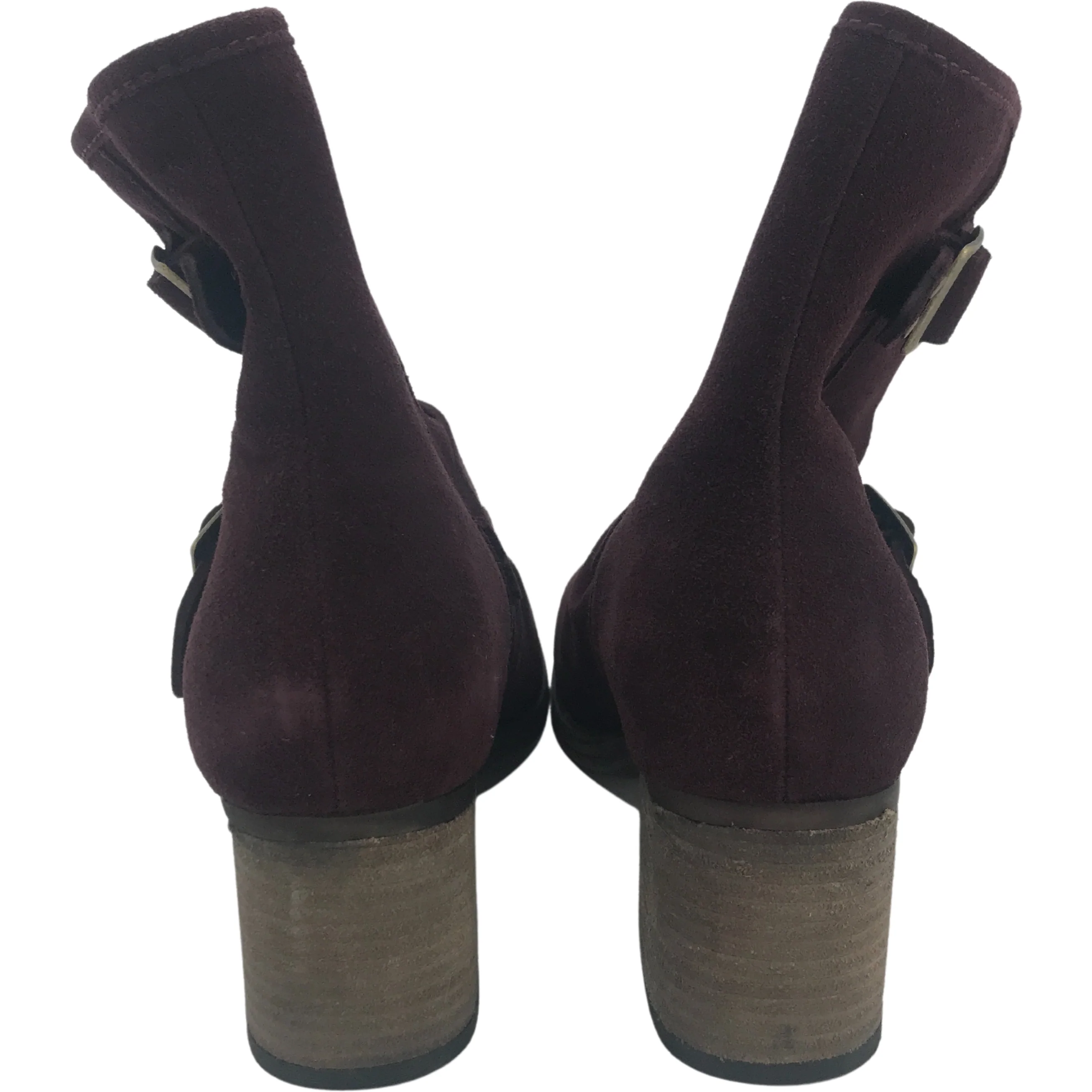 BearPaw Women's High Heeled Boots / Amethyst Burgundy Boots / Size 8 ** WORN **