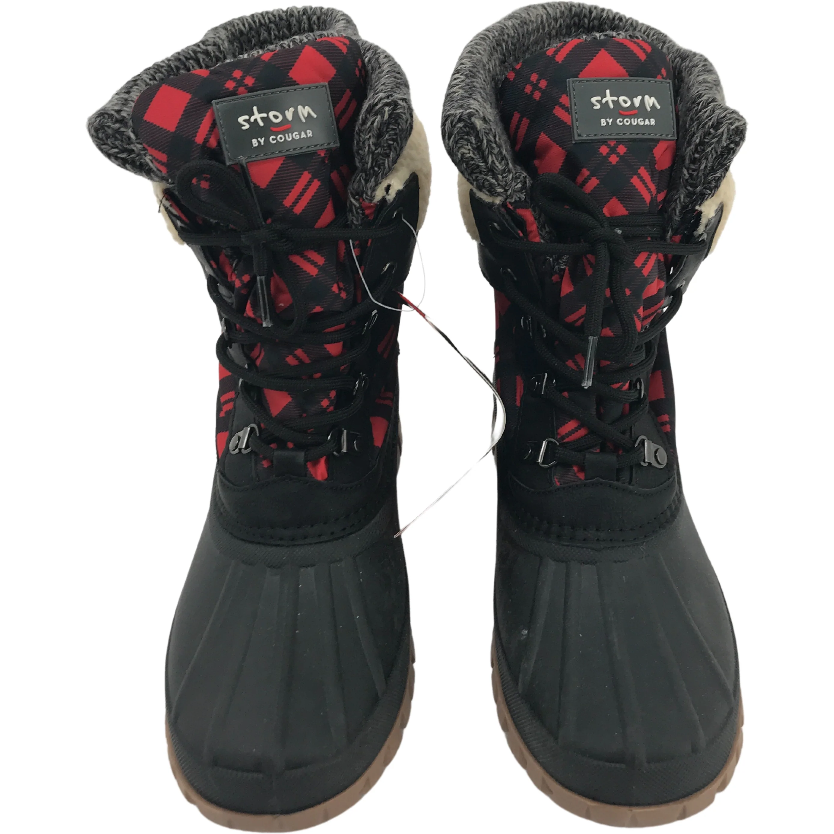 Storm by Cougar Women's Winter Boots / Short Boots / Red Plaid / Lace Up / Various Sizes  **NO TAGS **