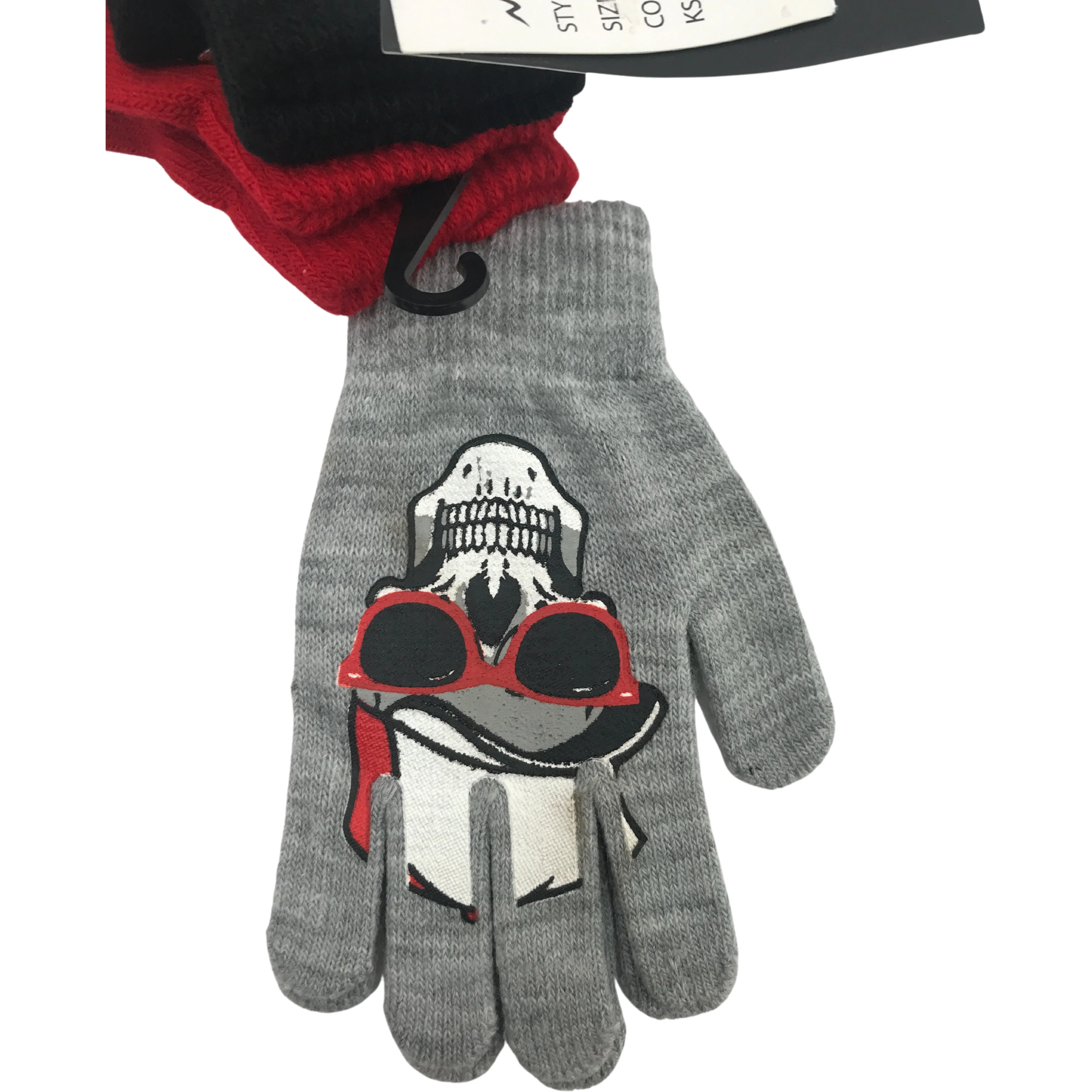 Minus Zero Children's Winter Gloves / Boy's Gloves / Lightweight Gloves / 3 Pack / Red & Black / One Size