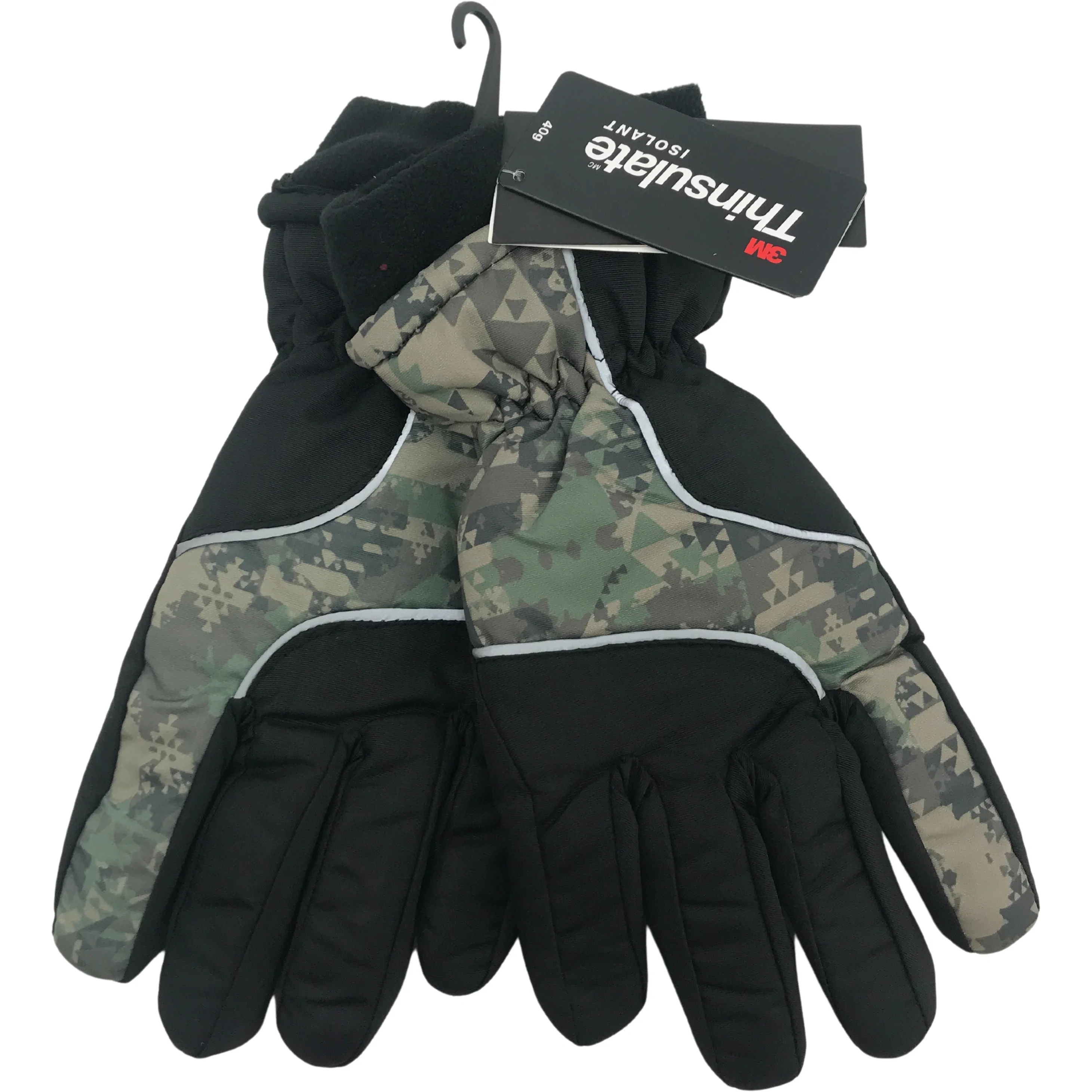Minus Zero Children's Winter Gloves / Boy's Gloves / Black & Camo / Size 8-20