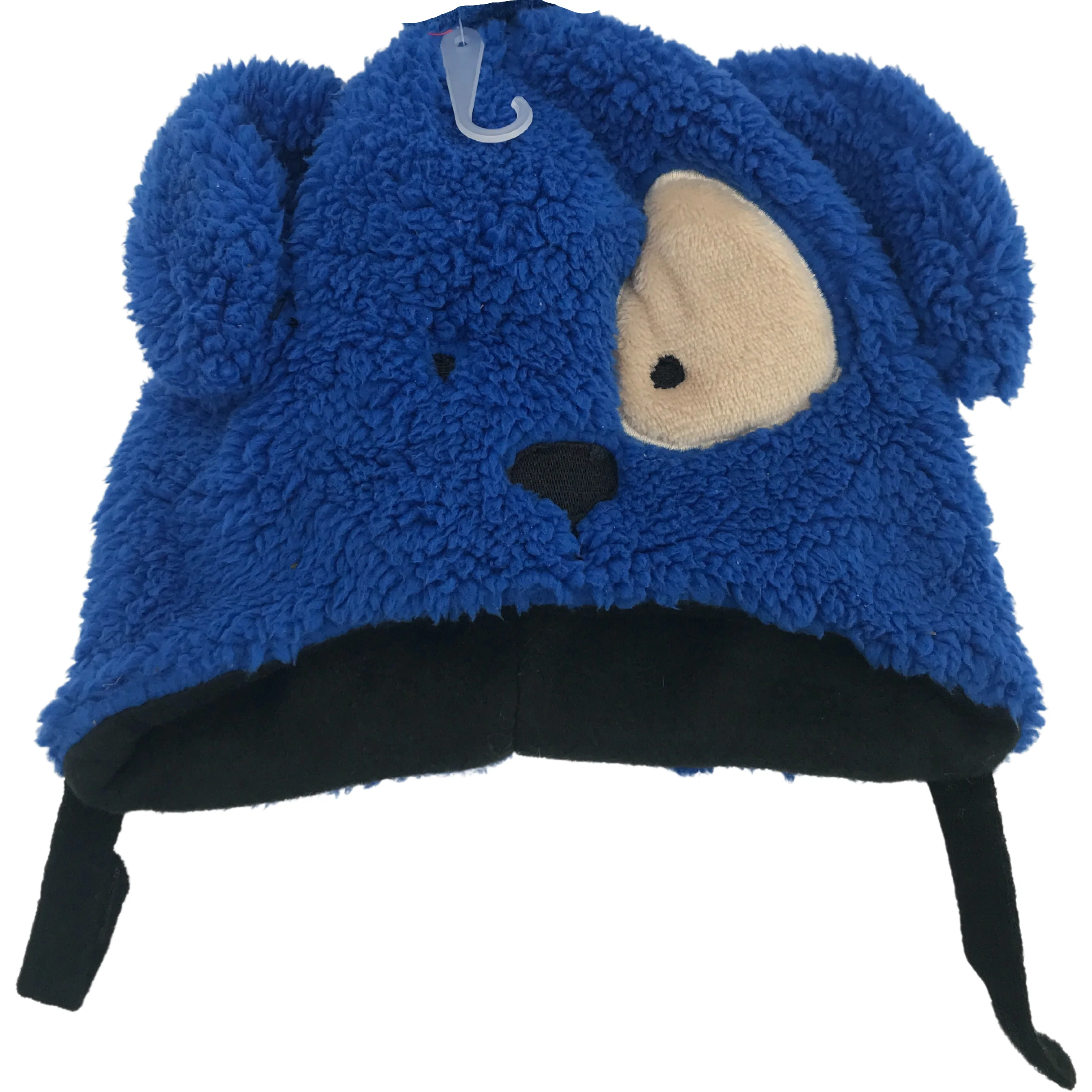 Children's Hat and Mitten Set / Blue Dog / Hat with Chin Strap / Various Sizes