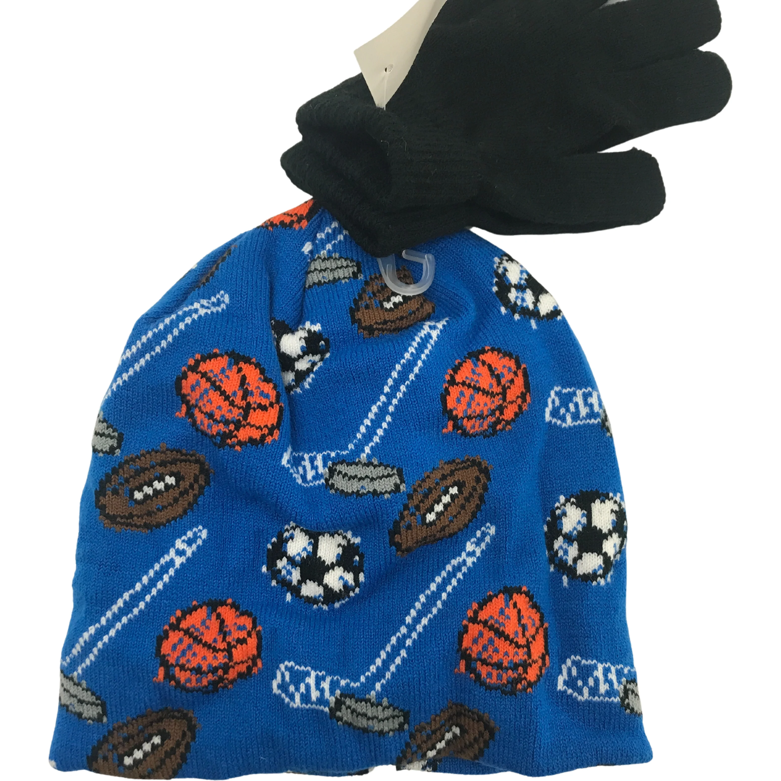 Children's Hat & Glove Set / Sports / Boy's Winter Hat / Lightweight Gloves / Size 4-7