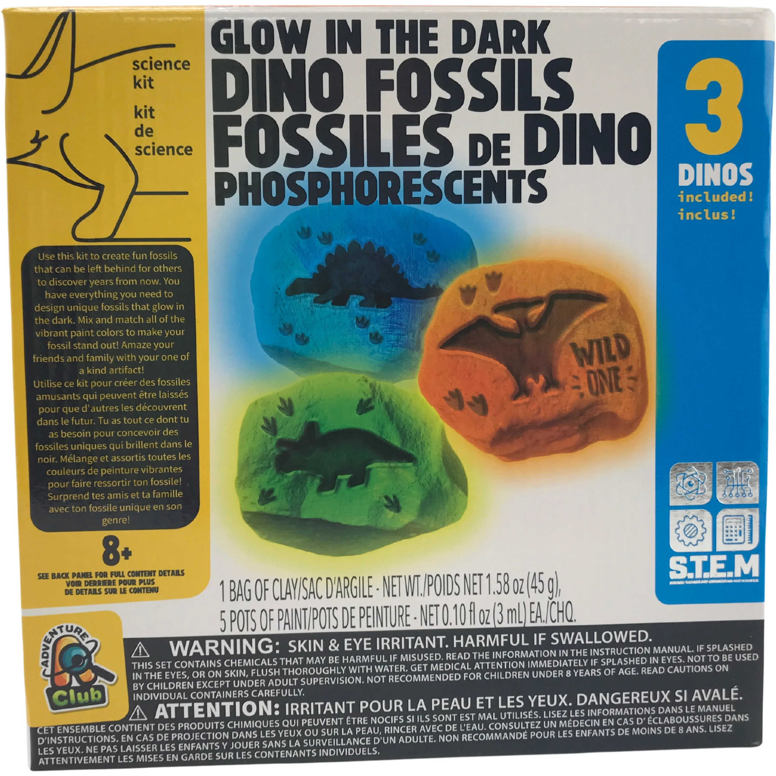 Glow In The Dark Dinosaur Fossils / 3 Dinosaurs / STEM Learning