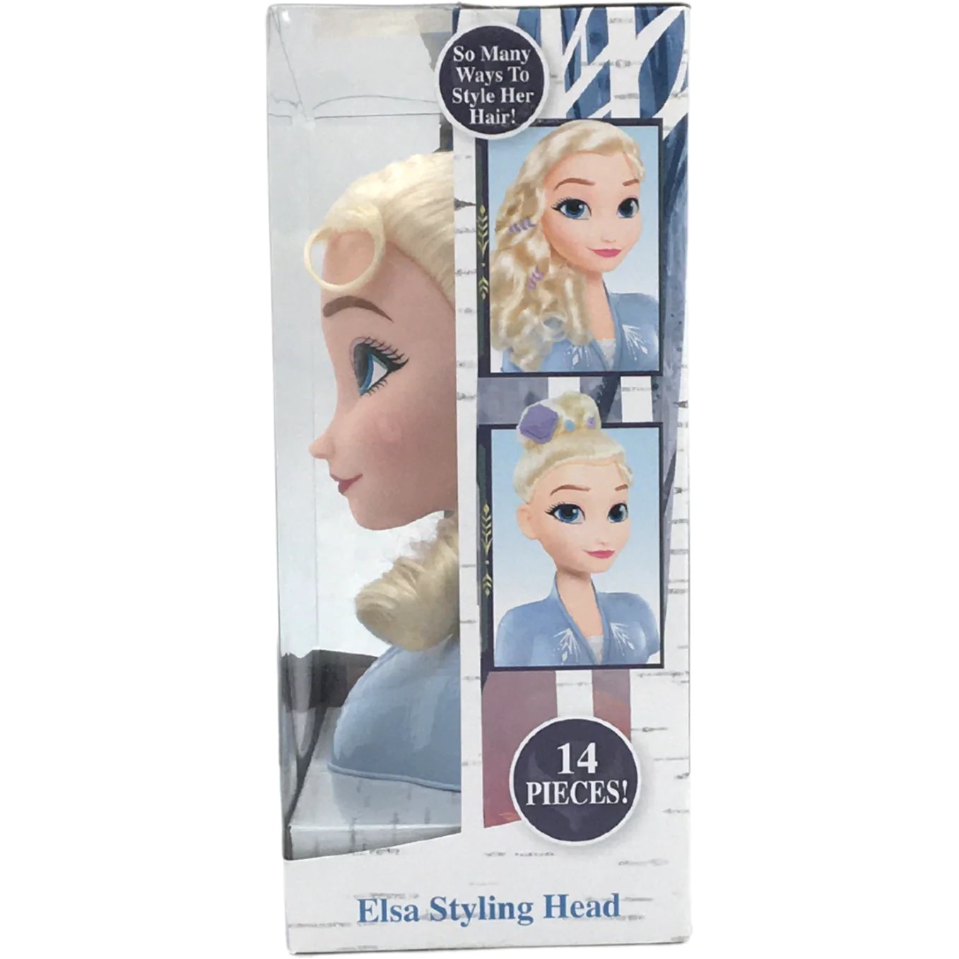 Disney Frozen Elsa Styling Head / 14 Pieces Included / Doll Head