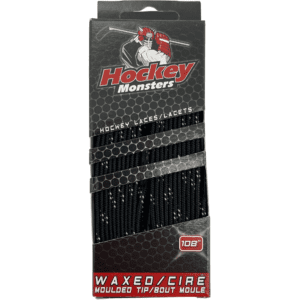 Hockey Monsters Skate Laces / Waxed Hockey Laces / Black & White / 108" / Adult Size 8-10