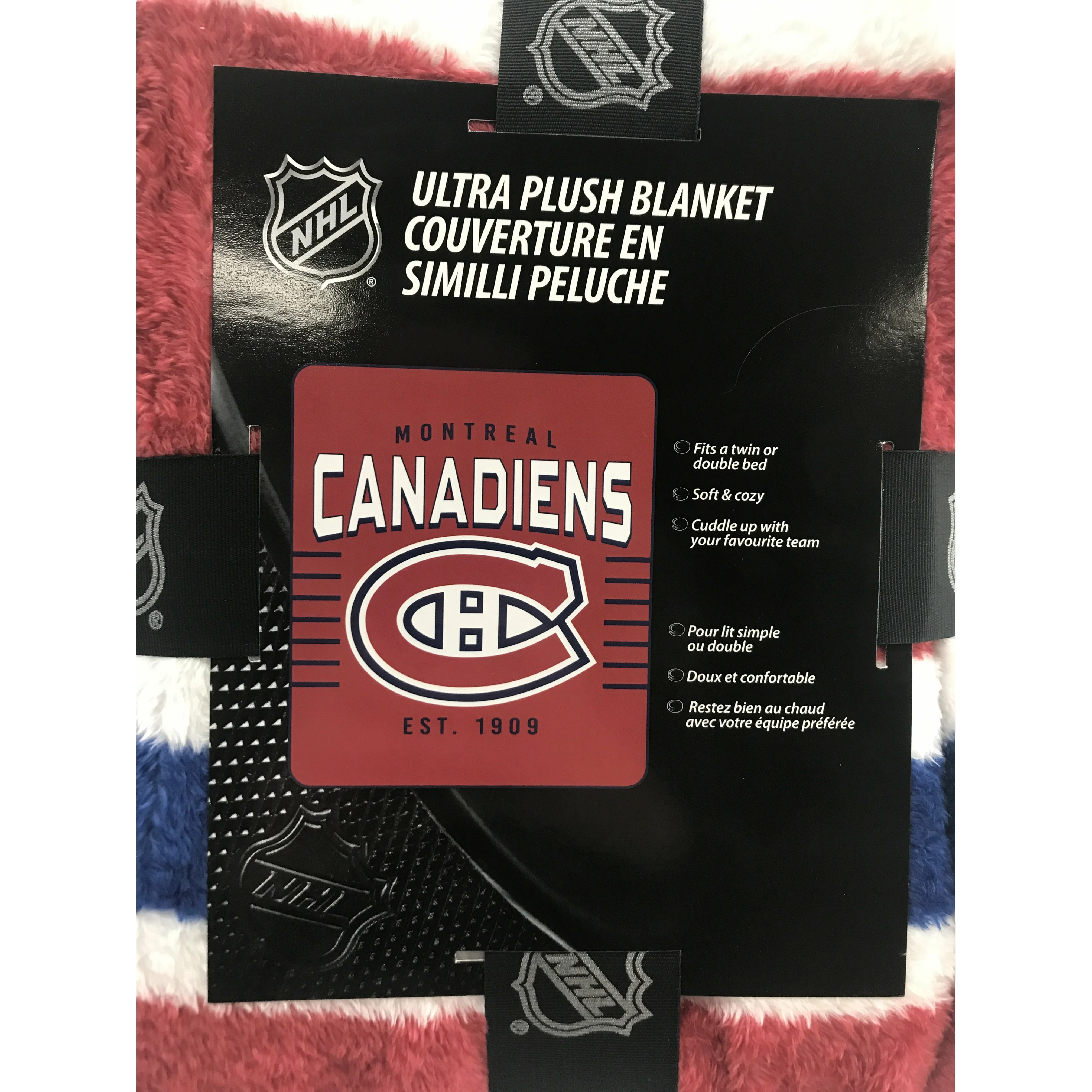 NHL Montreal Canadians Plush Throw Blanket / NHL Hockey / Twin & Double