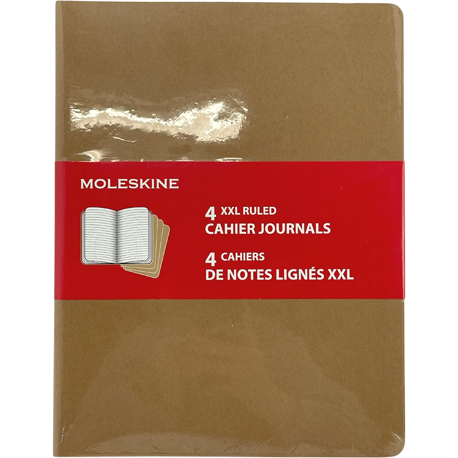 Moleskine XXL Ruled Cahier Journals / 4 Pack / 120 Ruled Pages / Various Colours