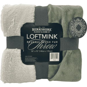 Berkshire Loftmink Throw Blanket / 2 Pack / Sage Green  / 55" x 70"