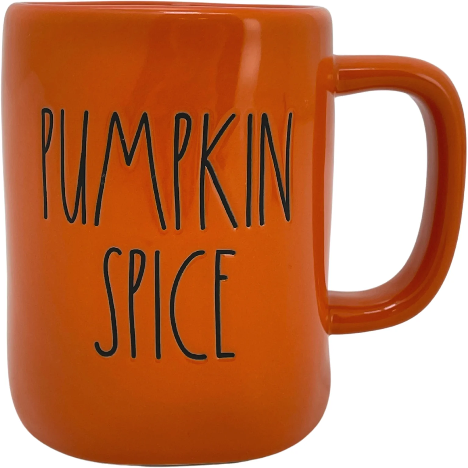 Rae Dunn "Pumpkin Spice" Coffee Mug / Ceramic Mug with Pumpkin Topper / Orange & Black