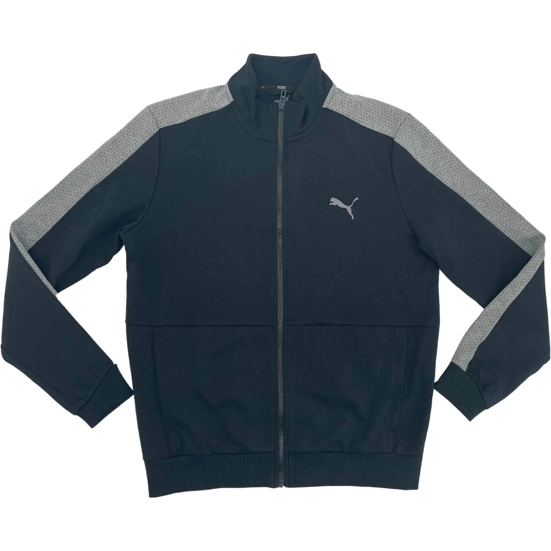 Puma Men's Zip Up Sweater / Black & Grey / Size Medium