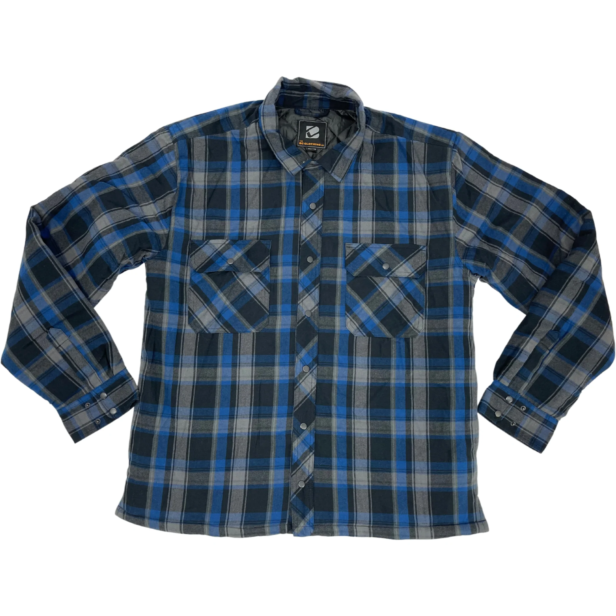 BC Clothing Men's Plaid Jacket / Blue & Grey Plaid / Various Sizes **No Tags**