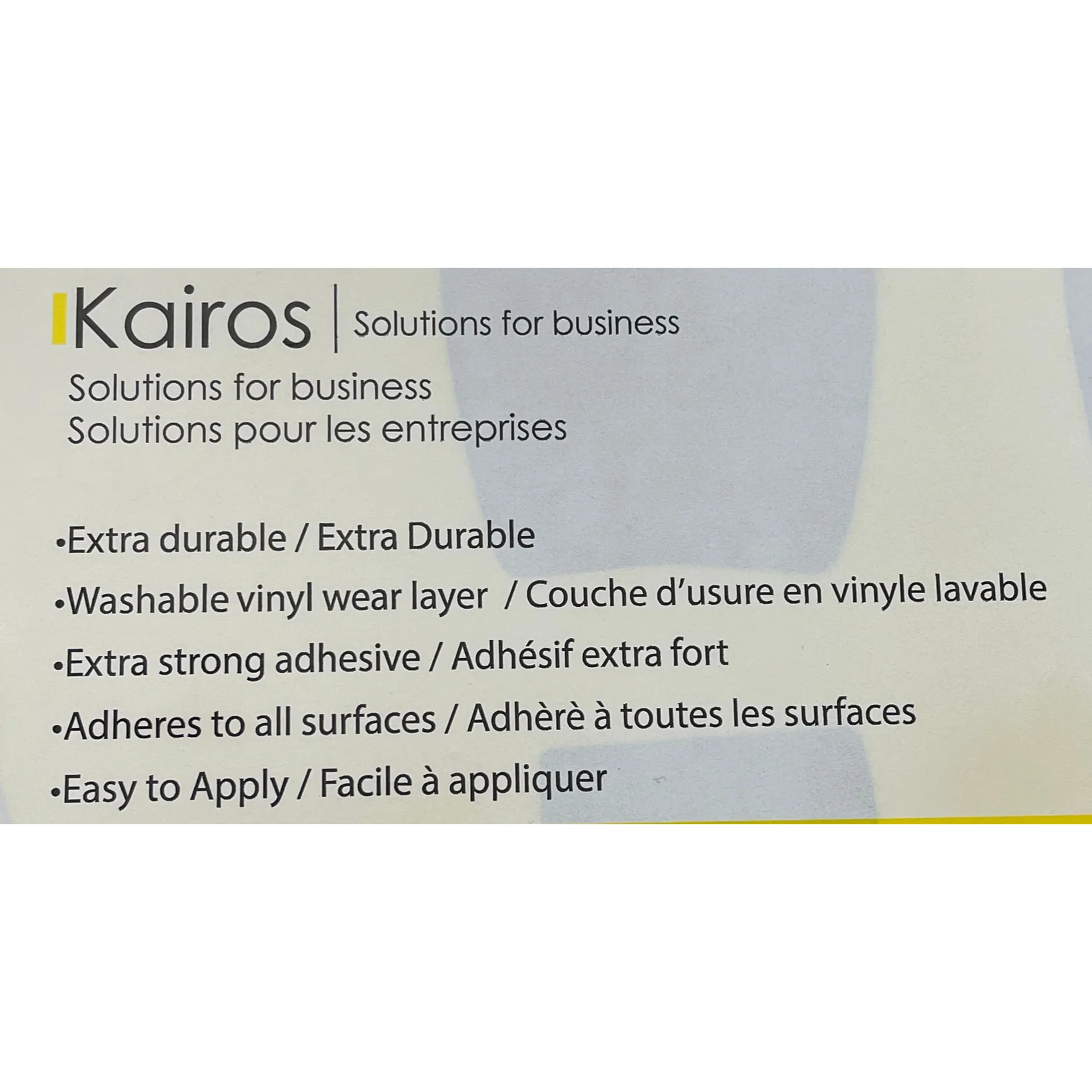 Kairos Physical Distancing Decals / "Please Wait Here" Floor Stickers / English & French / Pack of 7 / Bright Yellow
