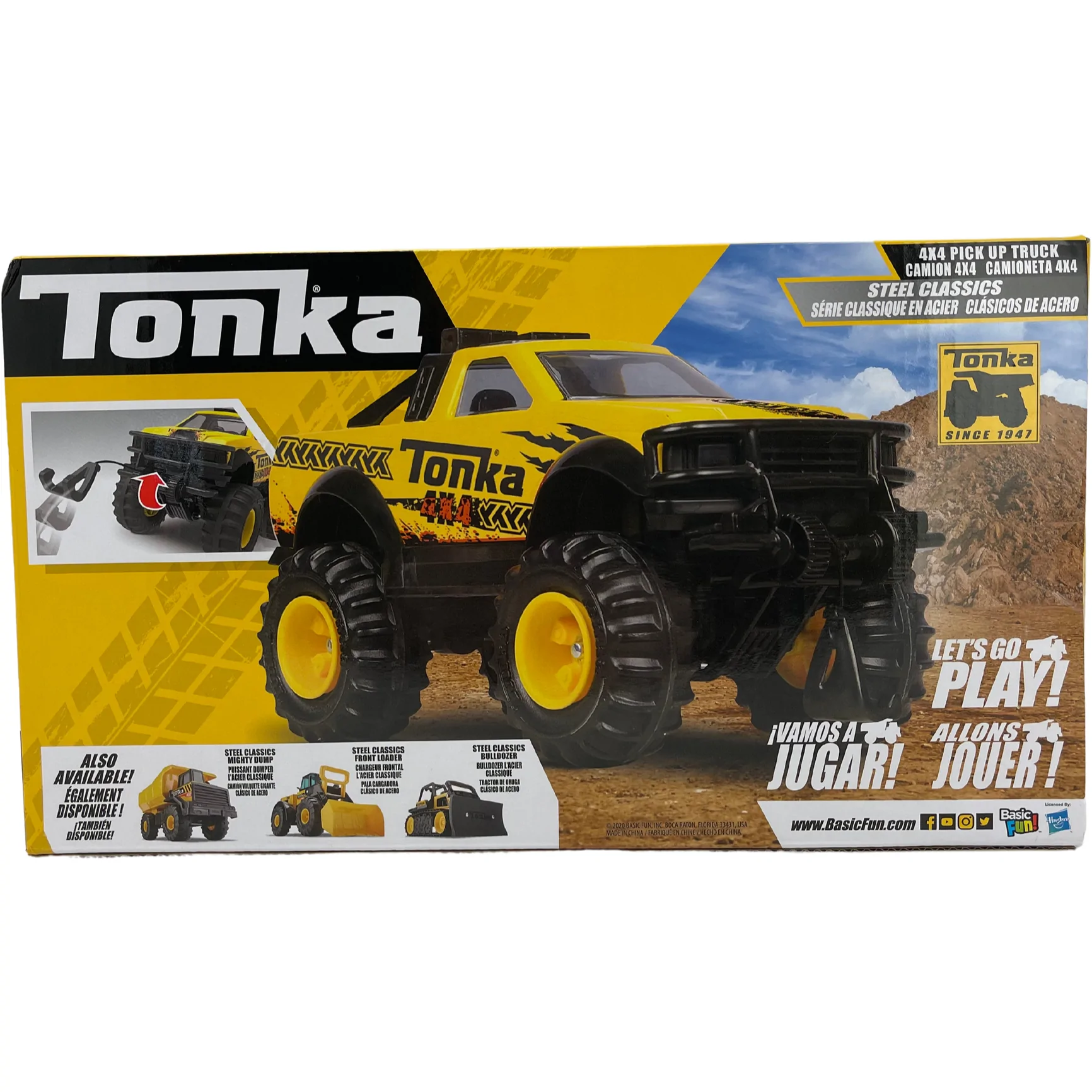 Tonka Metal Pick Up Truck Toy / Yellow & Black / Steel Classics / Off Roading Truck