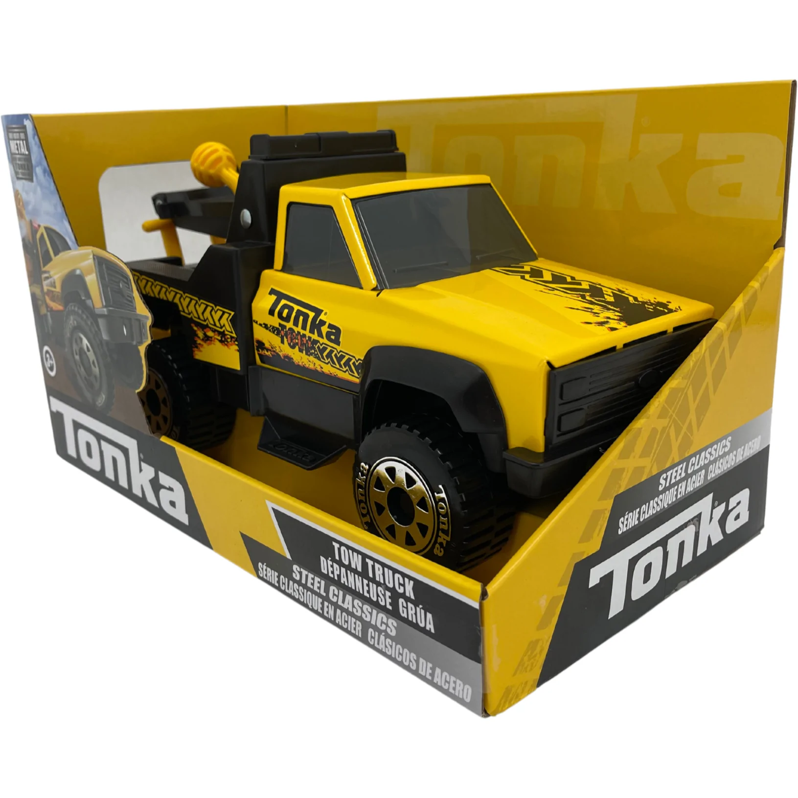 Tonka Metal Tow Truck Toy / Yellow & Black / Steel Classics / Road Side Assistance