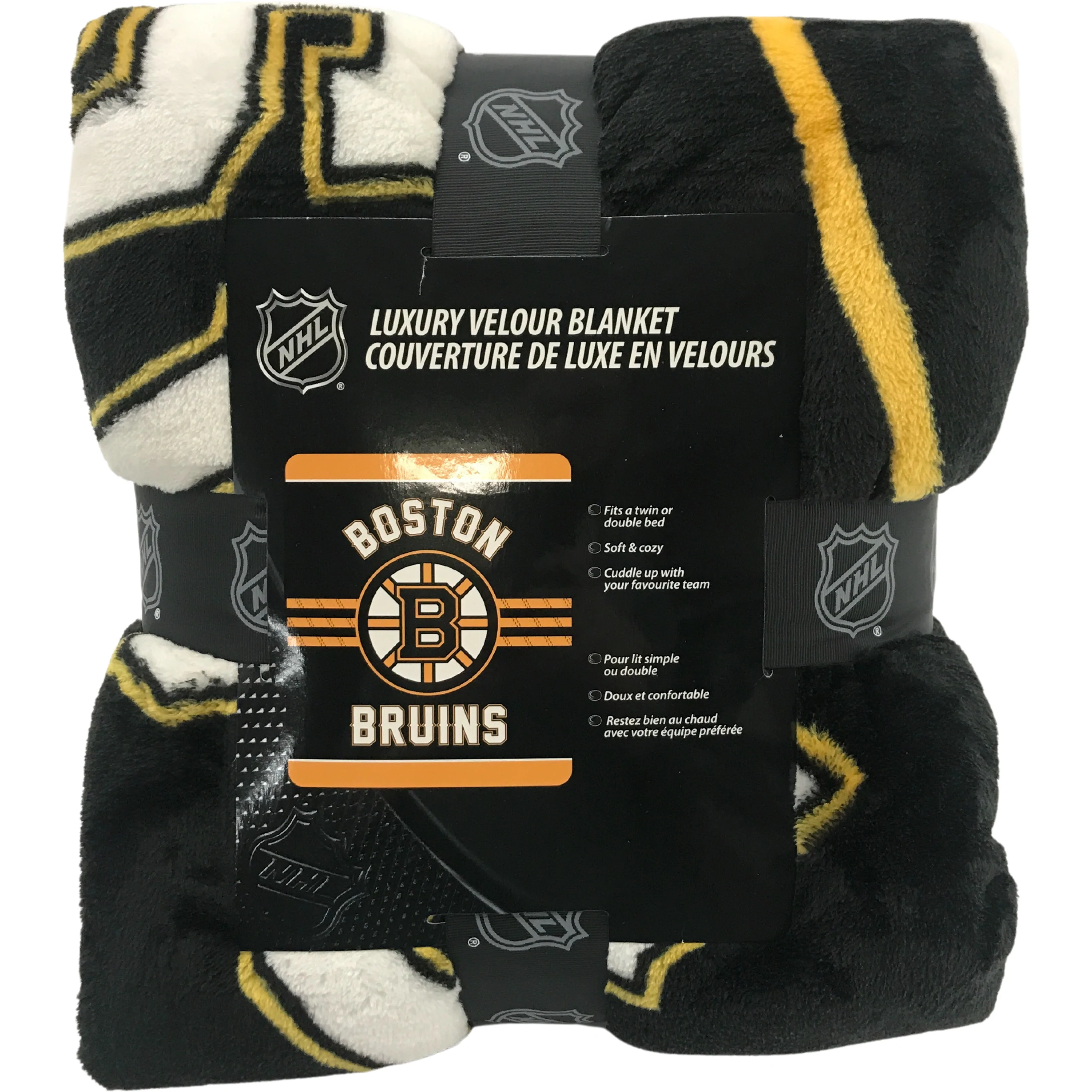 NHL Boston Bruins Plush Throw Blanket / NHL Hockey / Twin & Double