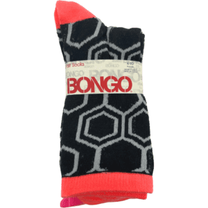 Bongo Women's Socks / 3 Pairs / Crew Socks / Bright Colours & Unique Patterns / Shoe Size 4-10