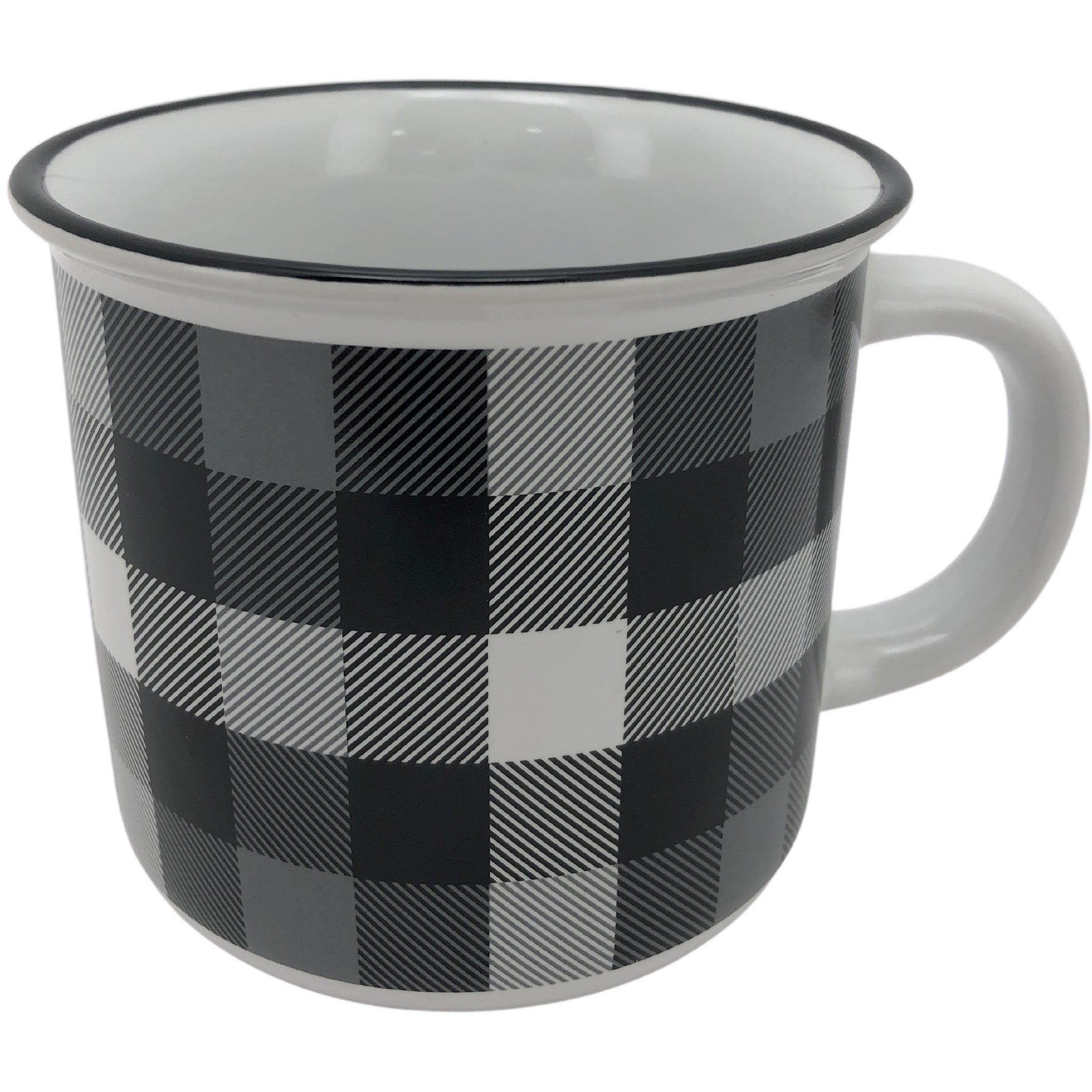 Safdie Home Stoneware Coffee Mug / Holiday Mugs / Cabin Theme / Black, White, Grey, Red **DEALS**