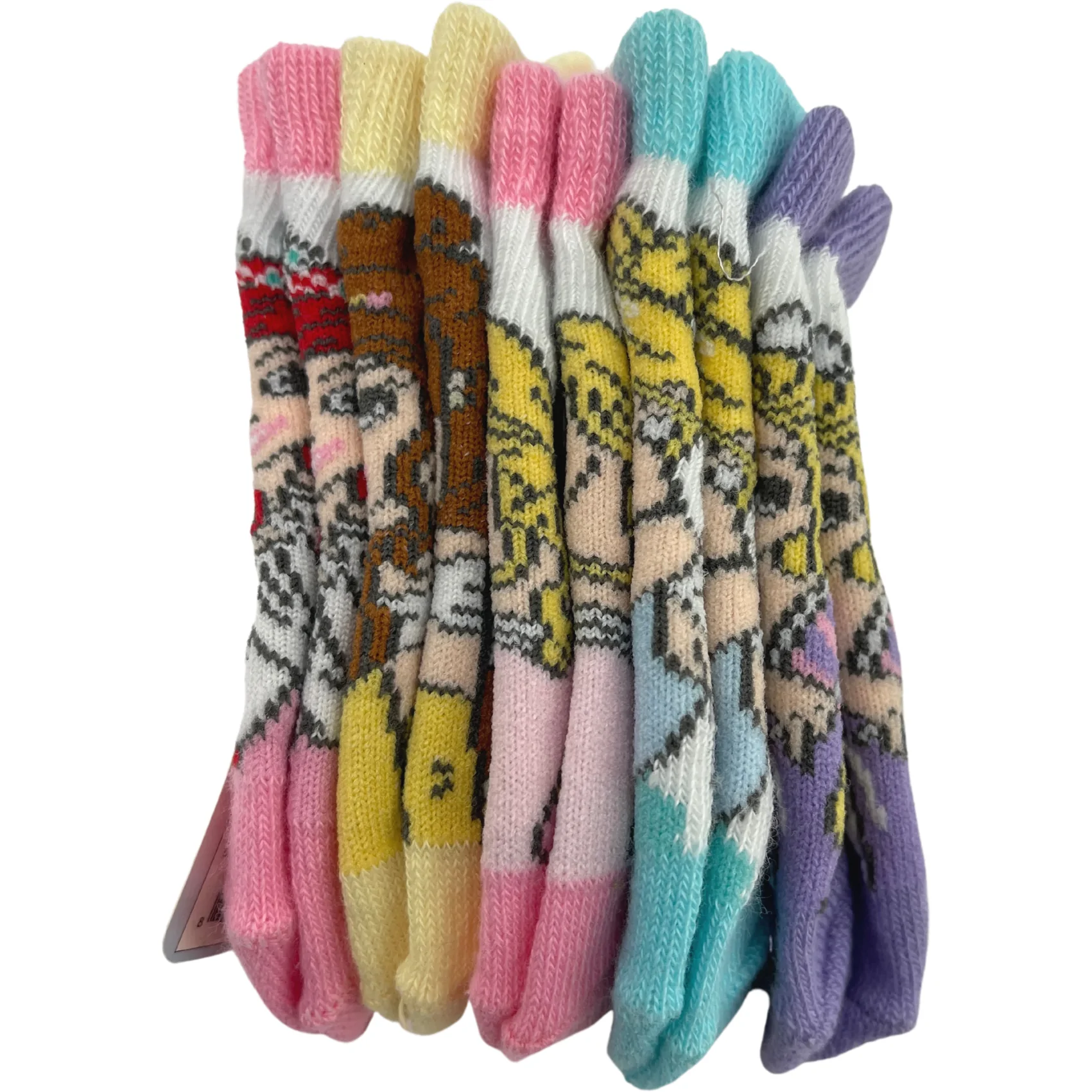 Disney Toddler Girl's Socks / 5 Pairs / Size 4-5.5 / Disney Characters / Various Designs