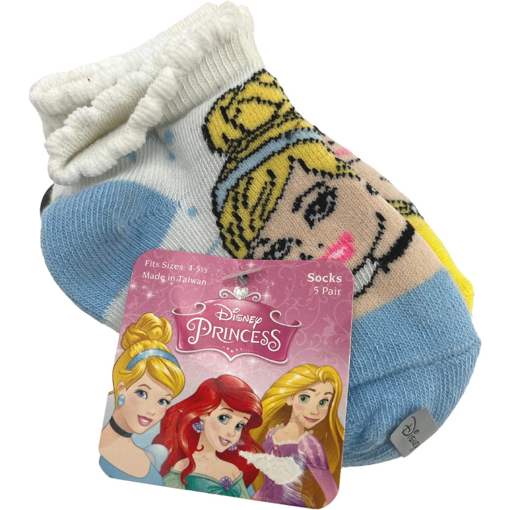 Disney Toddler Girl's Socks / 5 Pairs / Disney Characters / Various Sizes