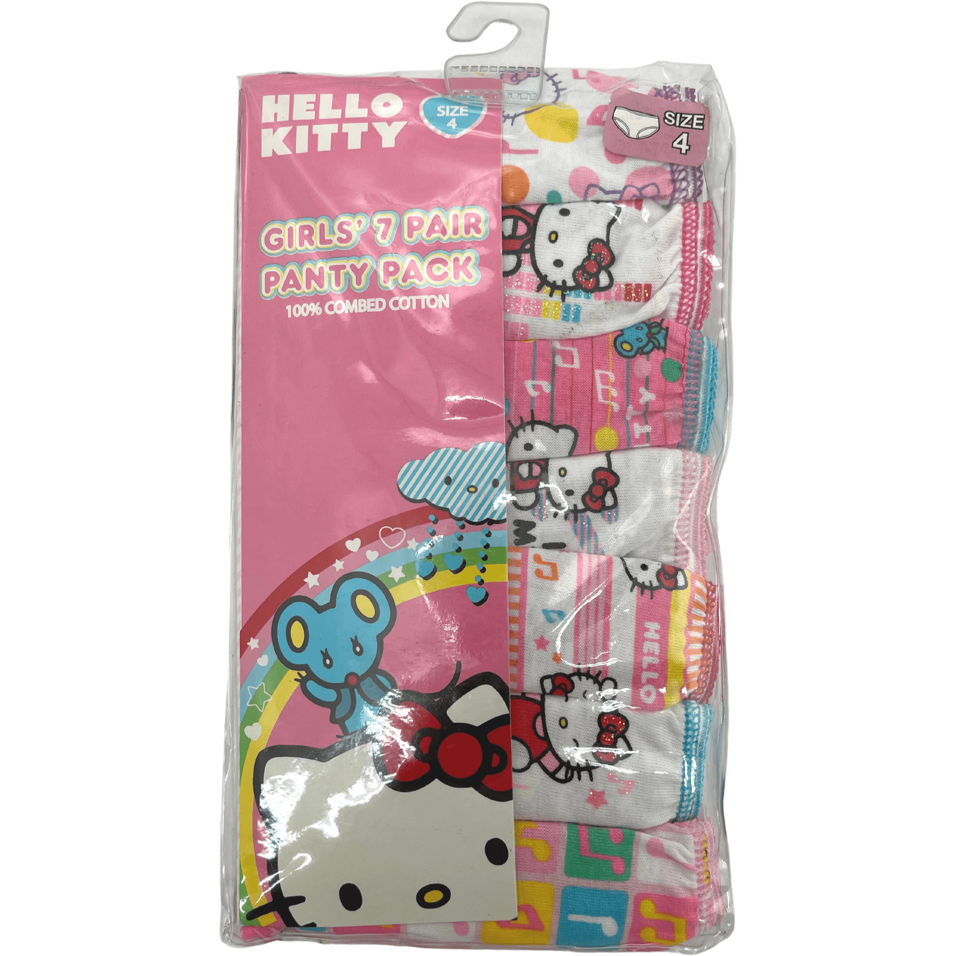 Hello Kitty Girl’s 7 Pack of Underwear / Size 4