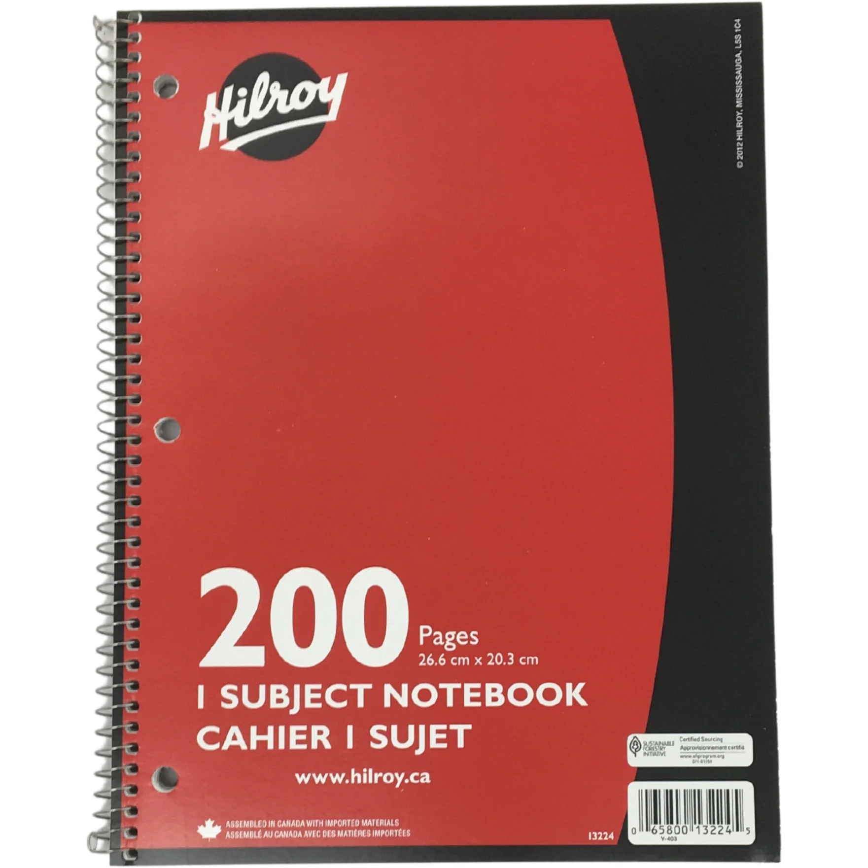 Hilroy One Subject 200 Page Notebook / Various Colours